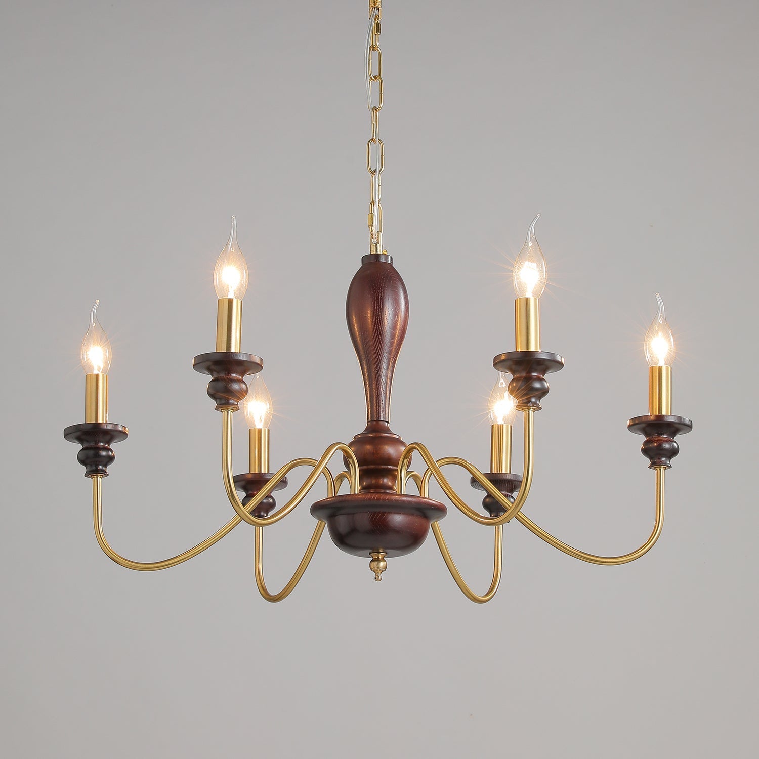 Ilvenan Traditional Elegance Vintage Wood Chandelier-Neutral Decor