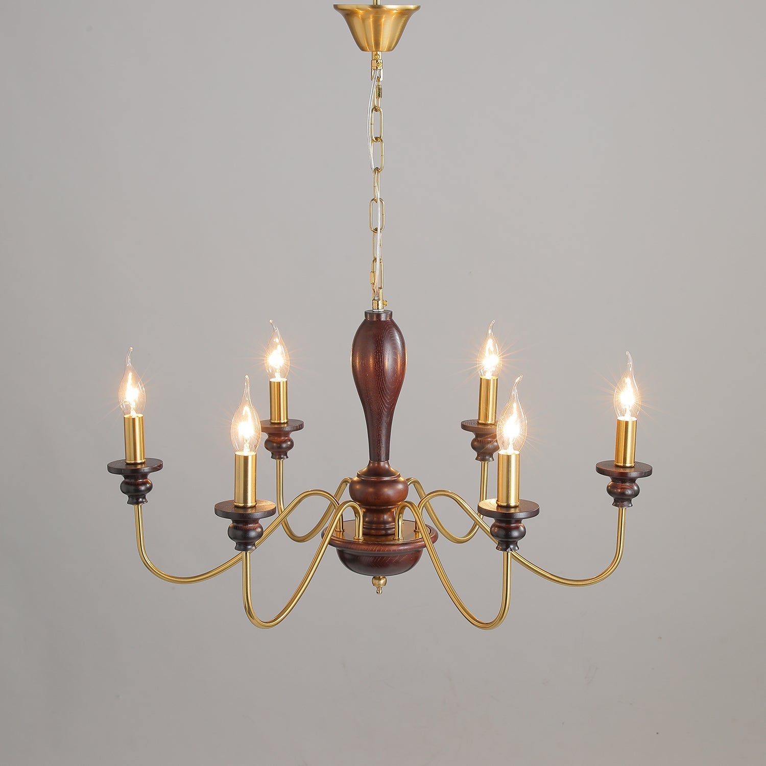 Ilvenan Traditional Elegance Vintage Wood Chandelier-Neutral Decor