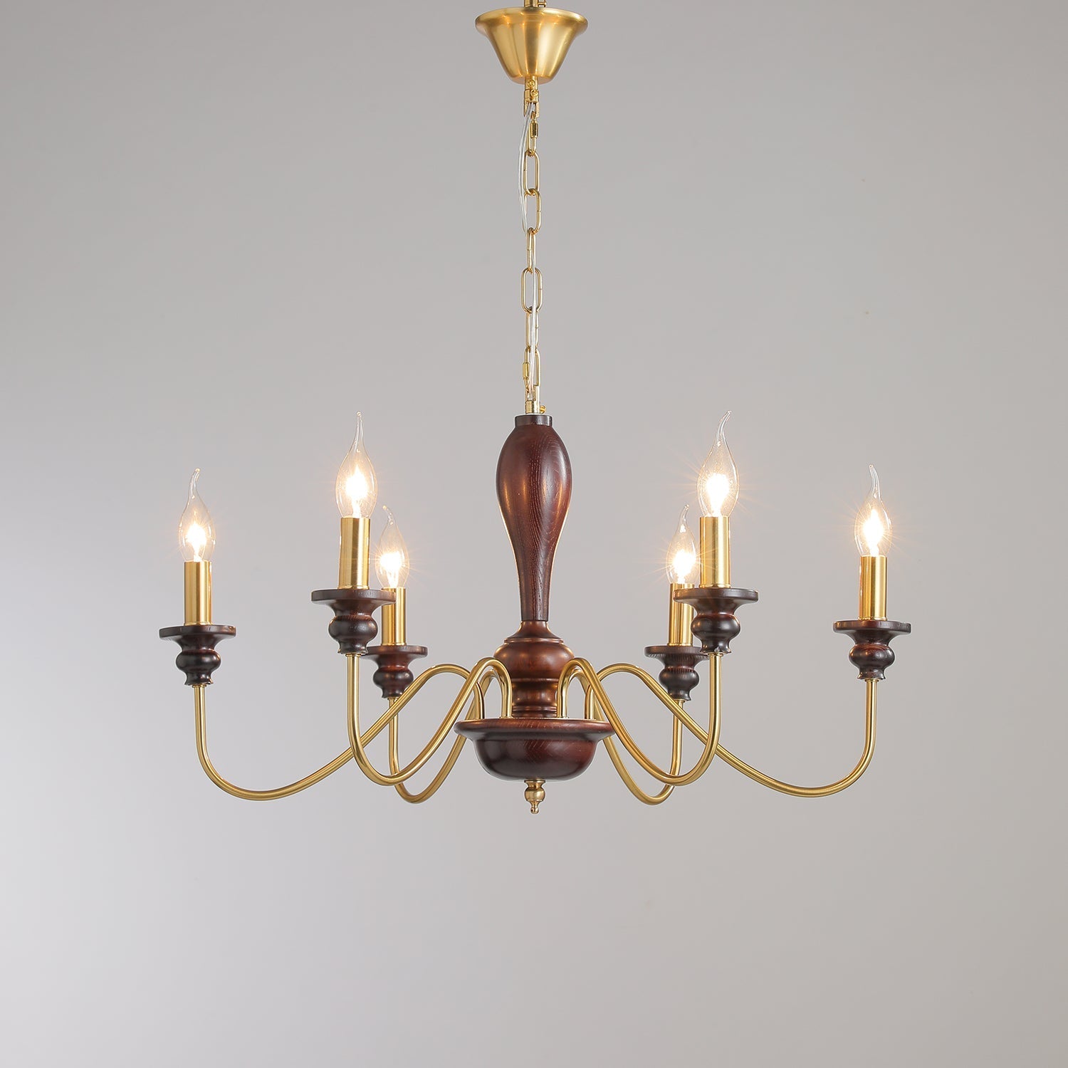 Ilvenan Traditional Elegance Vintage Wood Chandelier-Neutral Decor