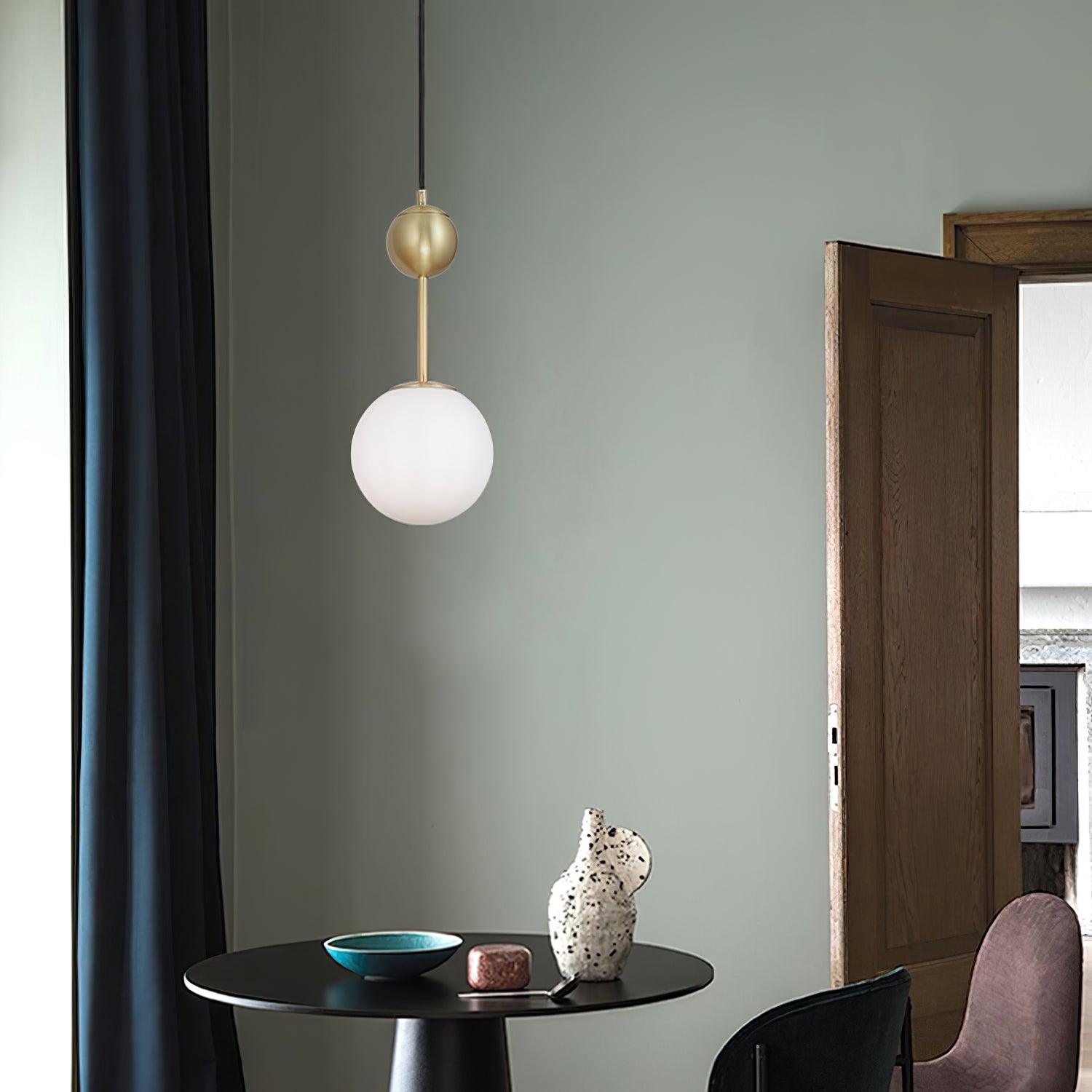 Fird Brass & Glass Classic Pendant Light-Neutral Decor