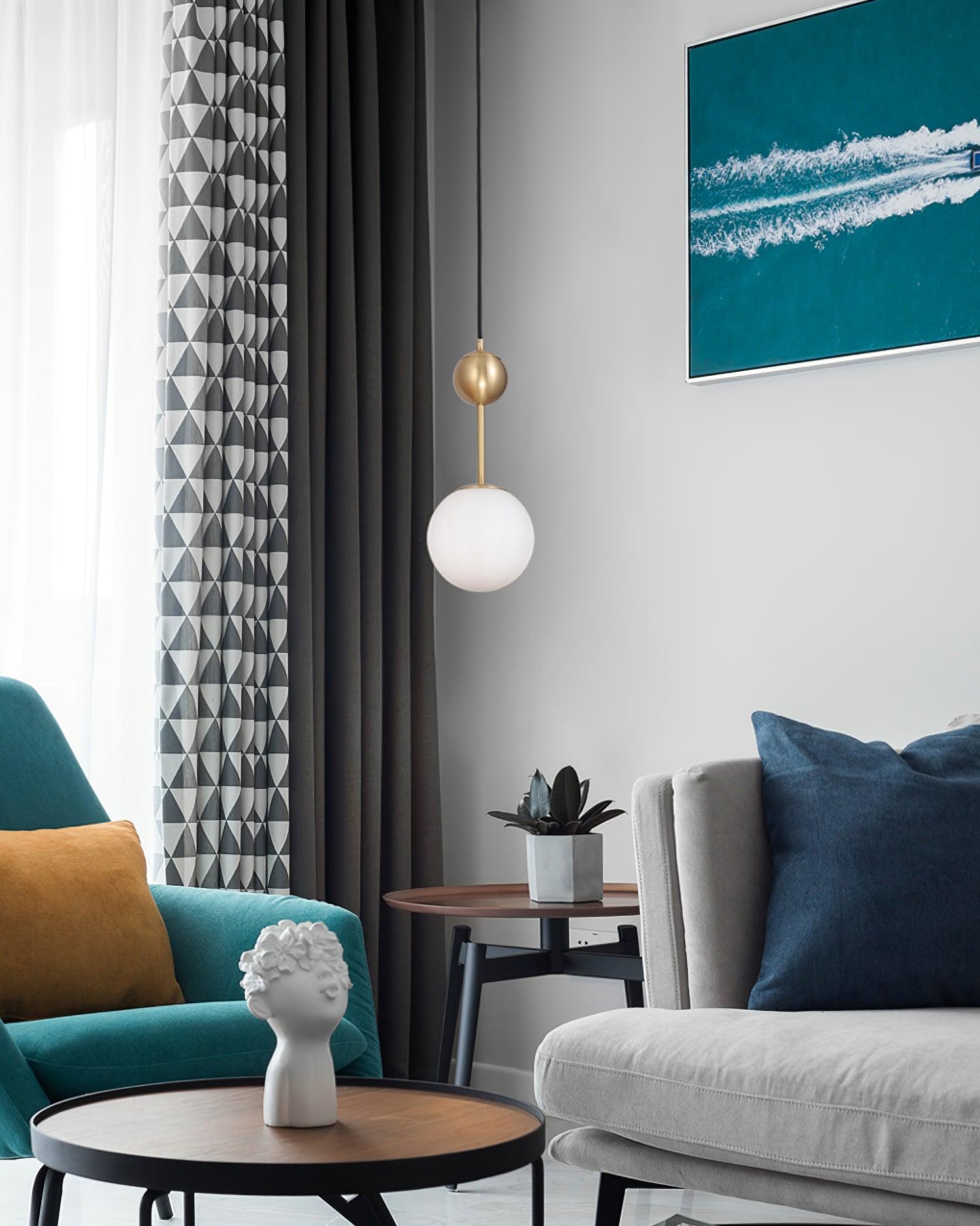 Fird Brass & Glass Classic Pendant Light-Neutral Decor