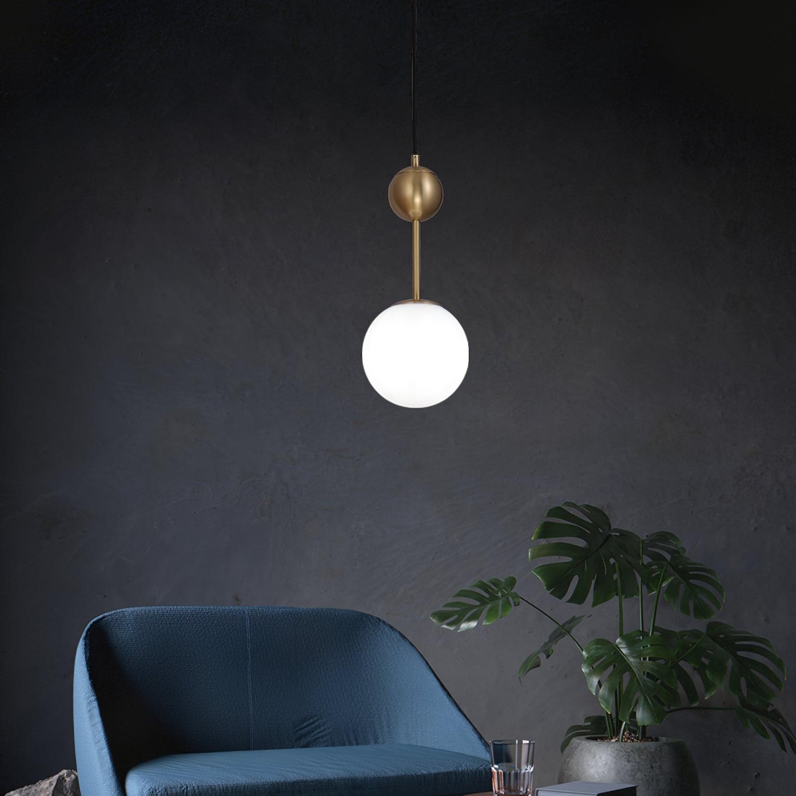 Fird Brass & Glass Classic Pendant Light-Neutral Decor