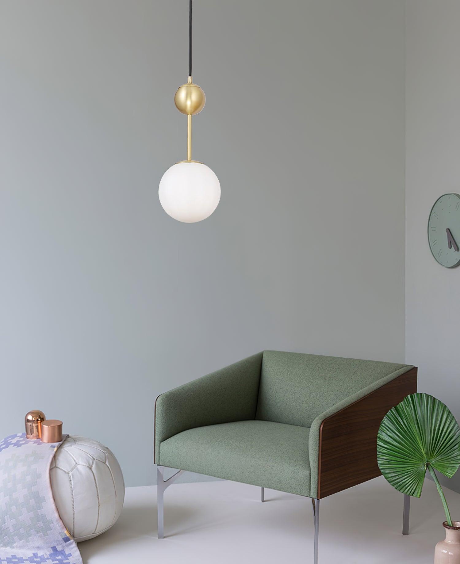 Fird Brass & Glass Classic Pendant Light-Neutral Decor