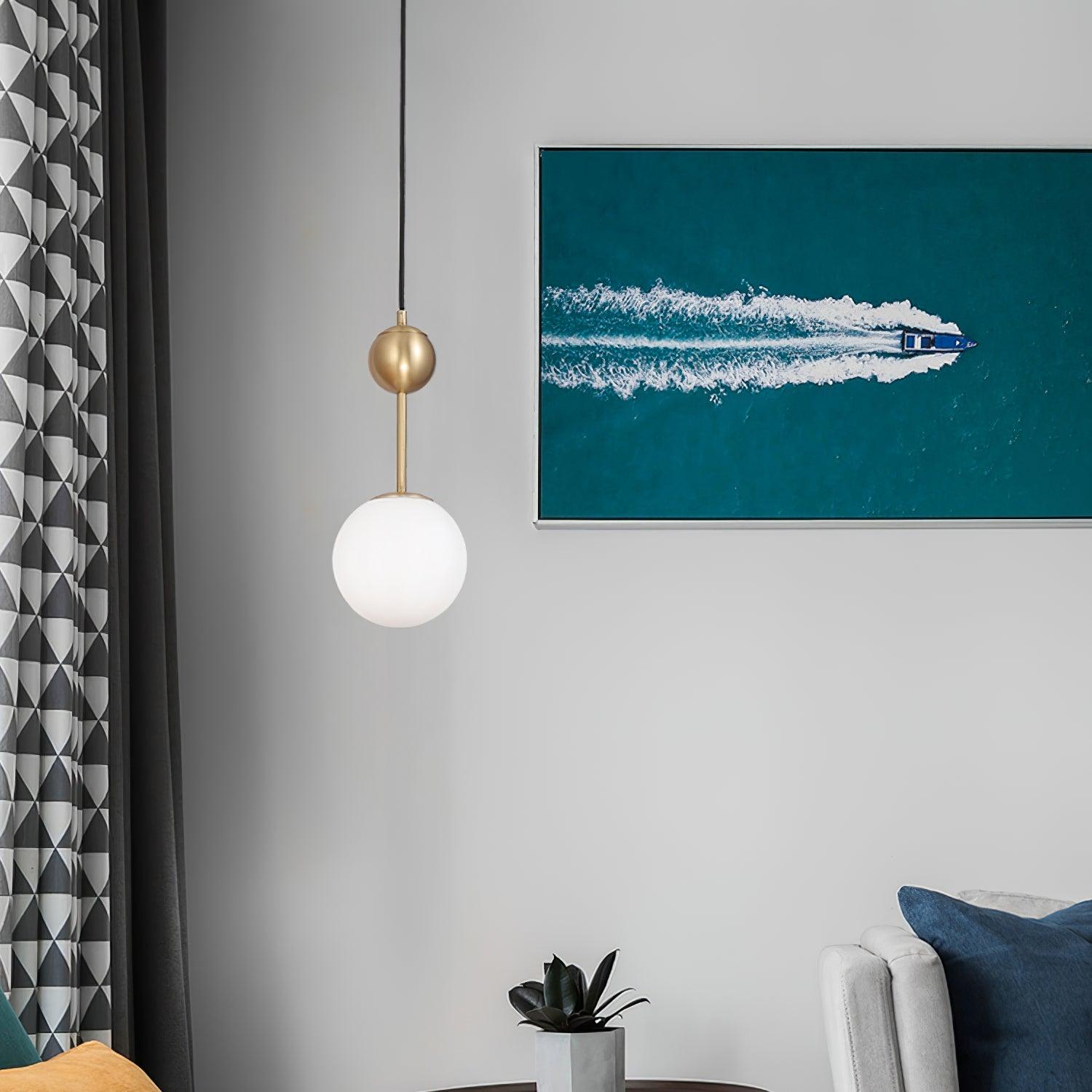 Fird Brass & Glass Classic Pendant Light-Neutral Decor