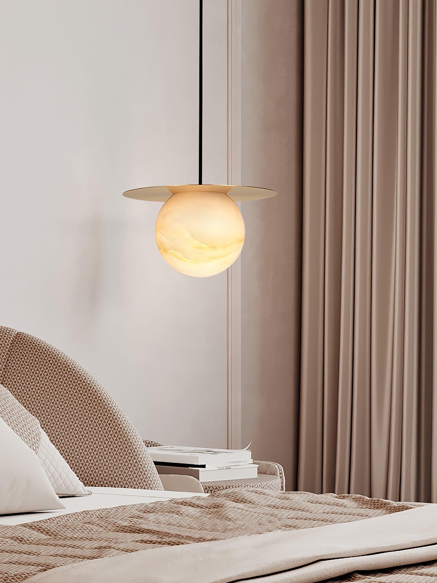 Velar Sphere Alabaster Pendant Light-Neutral Decor
