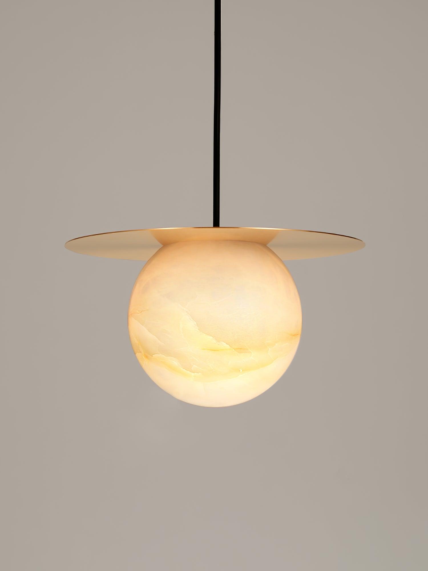 Velar Sphere Alabaster Pendant Light-Neutral Decor