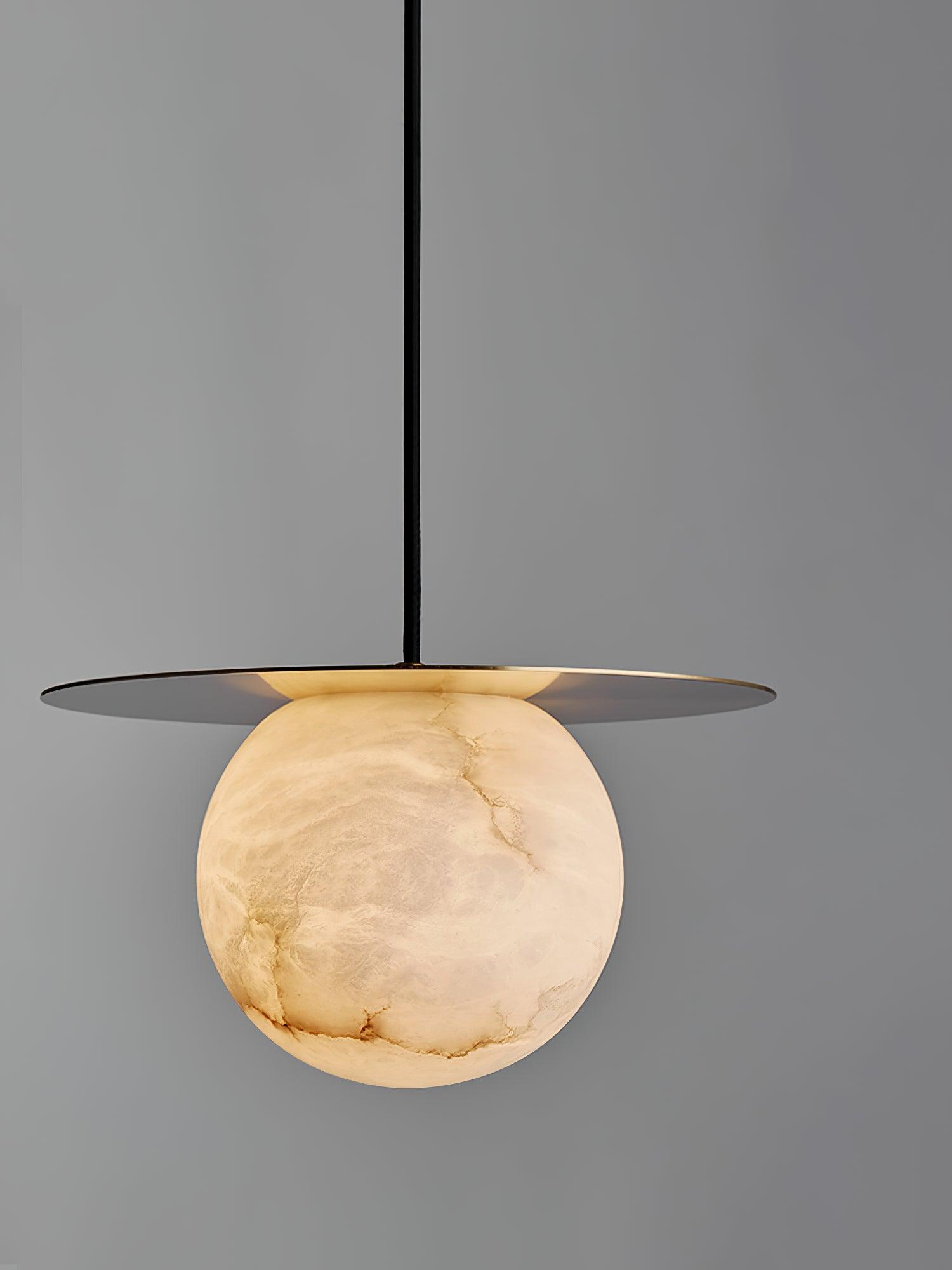 Velar Sphere Alabaster Pendant Light-Neutral Decor