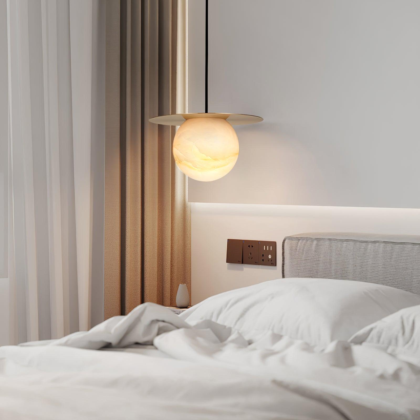 Zild Sphere Alabaster Pendant Light-Neutral Decor