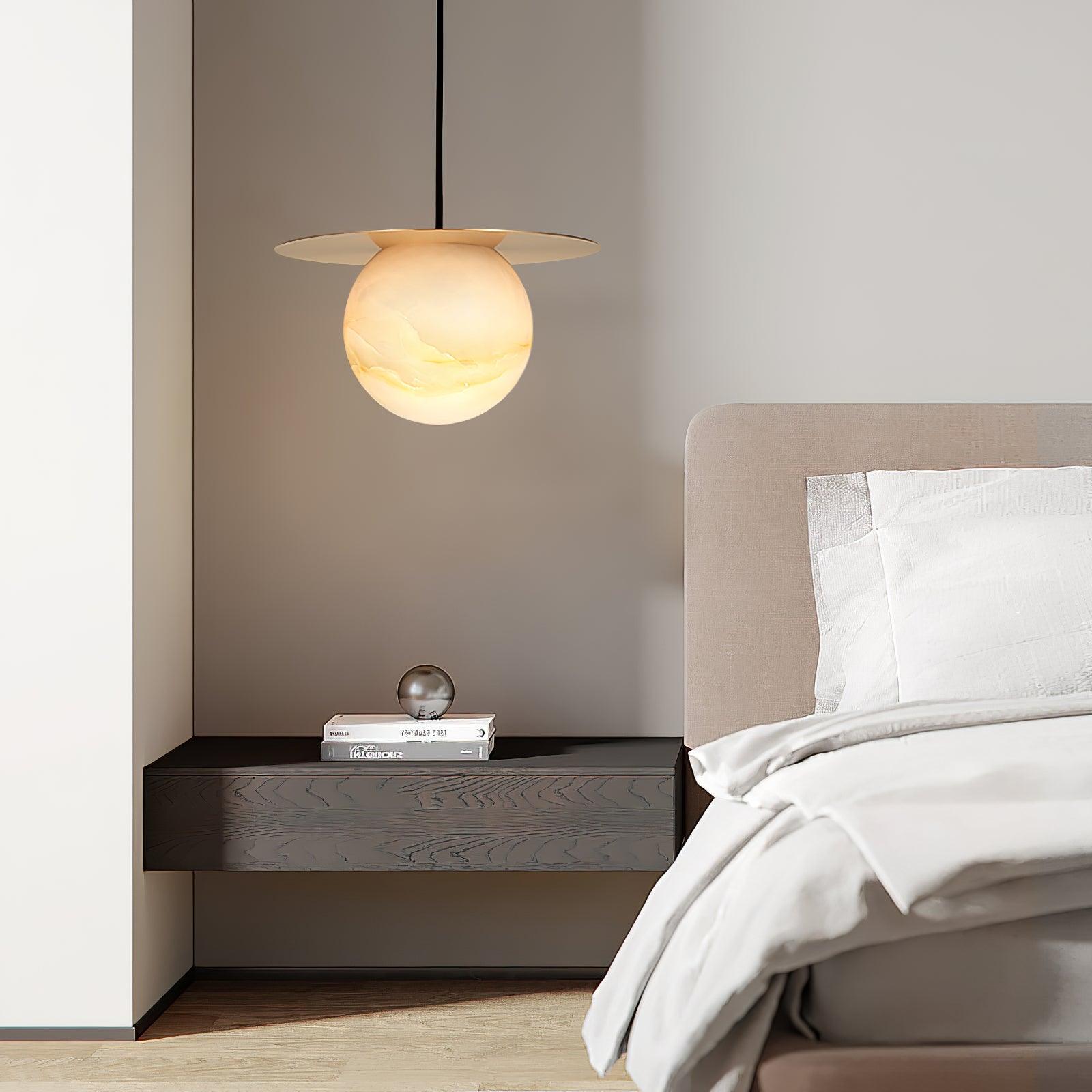 Velar Sphere Alabaster Pendant Light-Neutral Decor