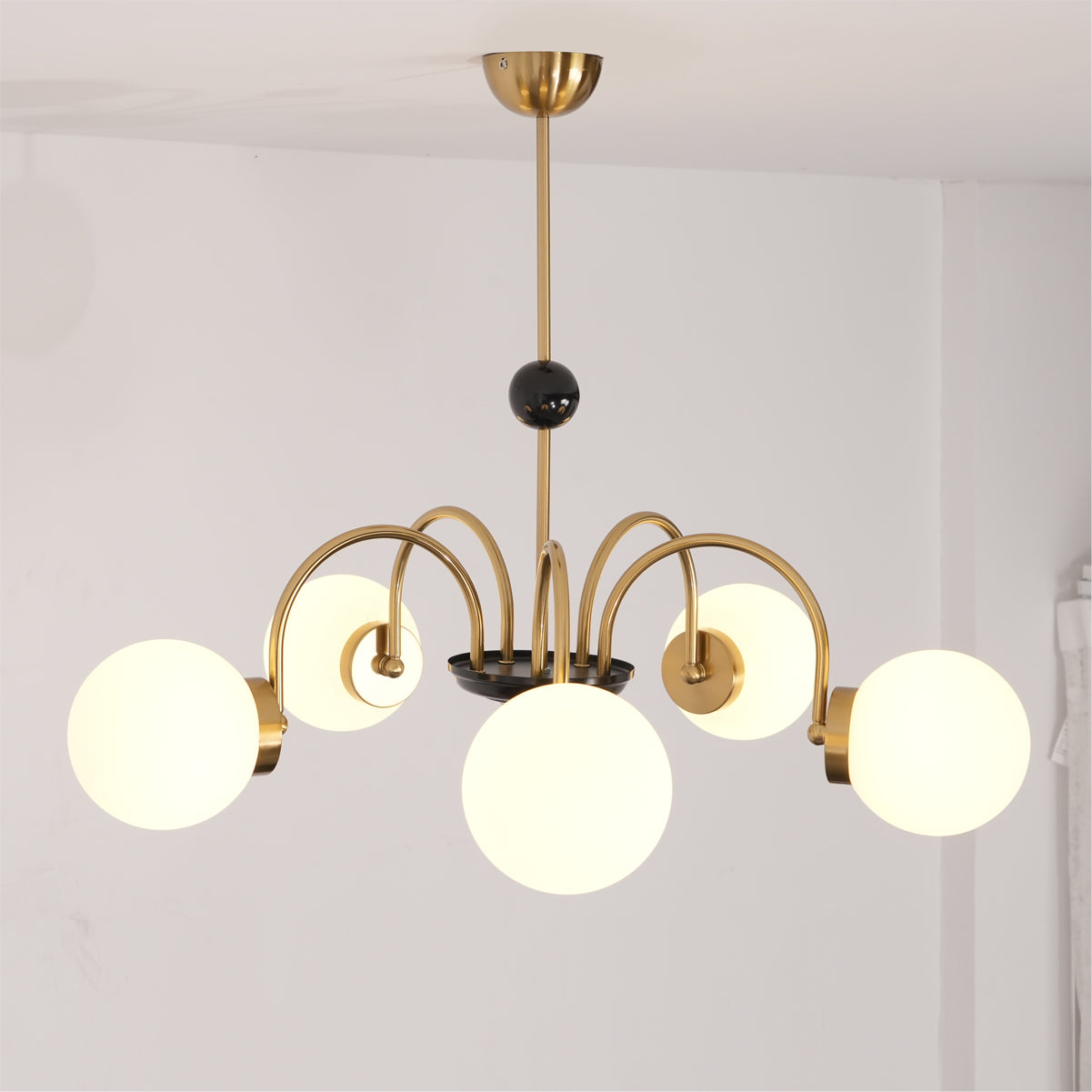 Halion Chandelier Rod Frame and White-Neutral Decor
