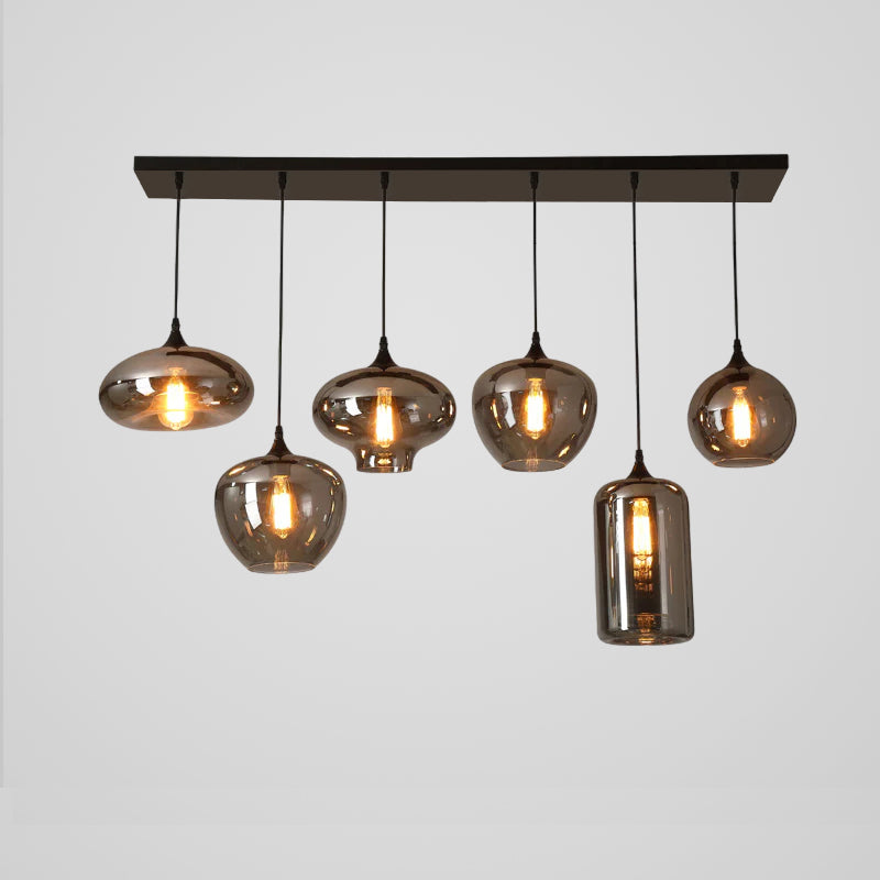 Tevely Glass Industrial Chic Pendant Light-Neutral Decor