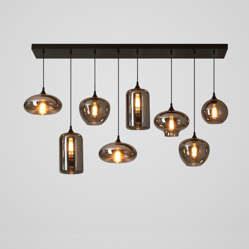 Tevely Glass Industrial Chic Pendant Light-Neutral Decor