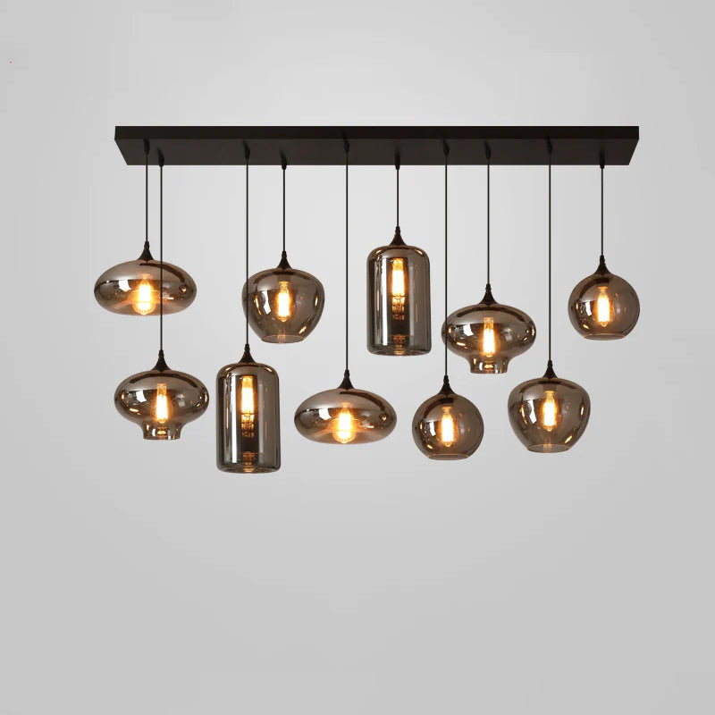 Tevely Glass Industrial Chic Pendant Light-Neutral Decor