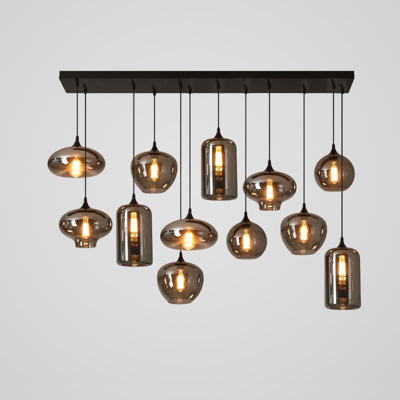 Tevely Glass Industrial Chic Pendant Light-Neutral Decor