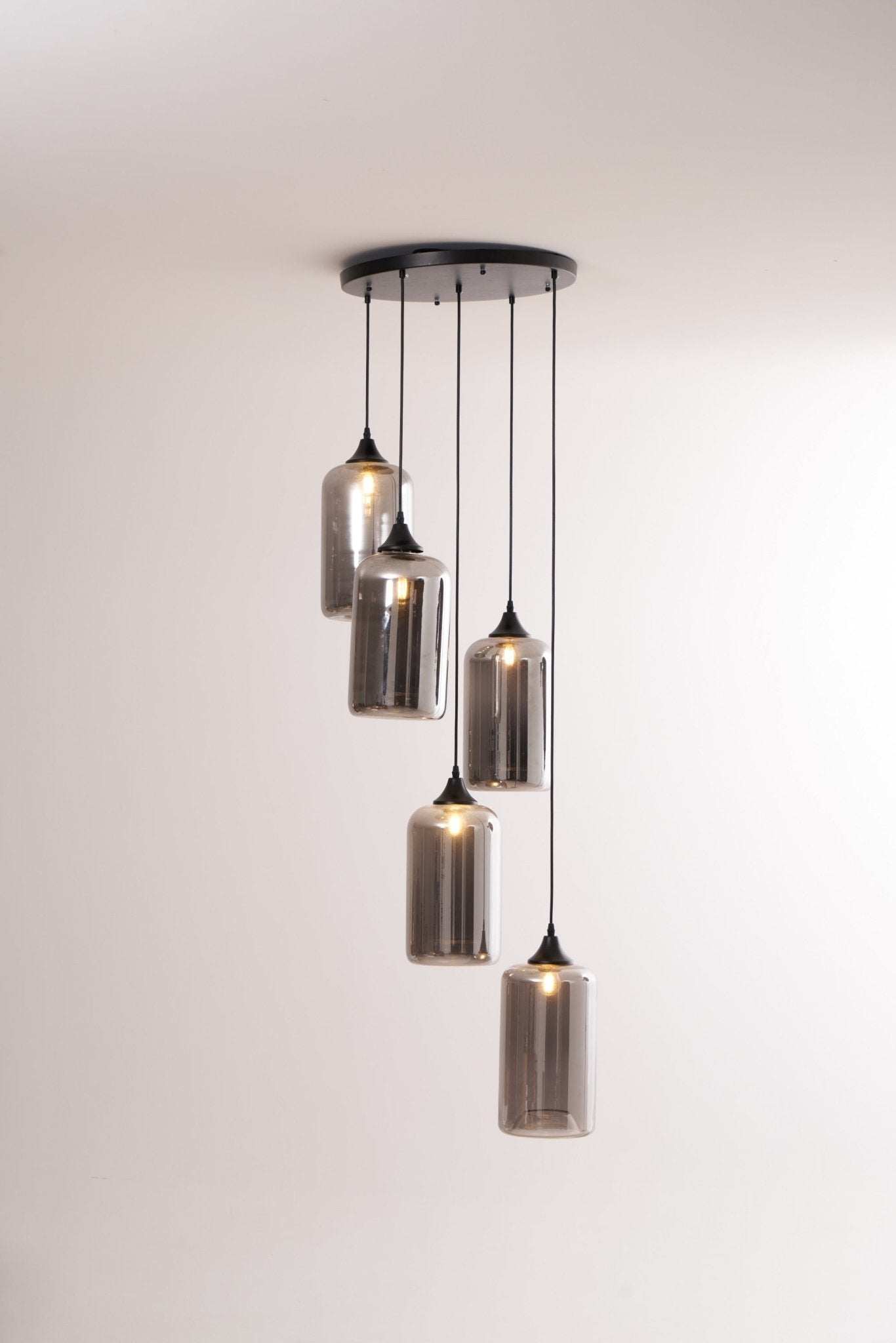 Mirelia Glass Industrial Pendant Light-Neutral Decor
