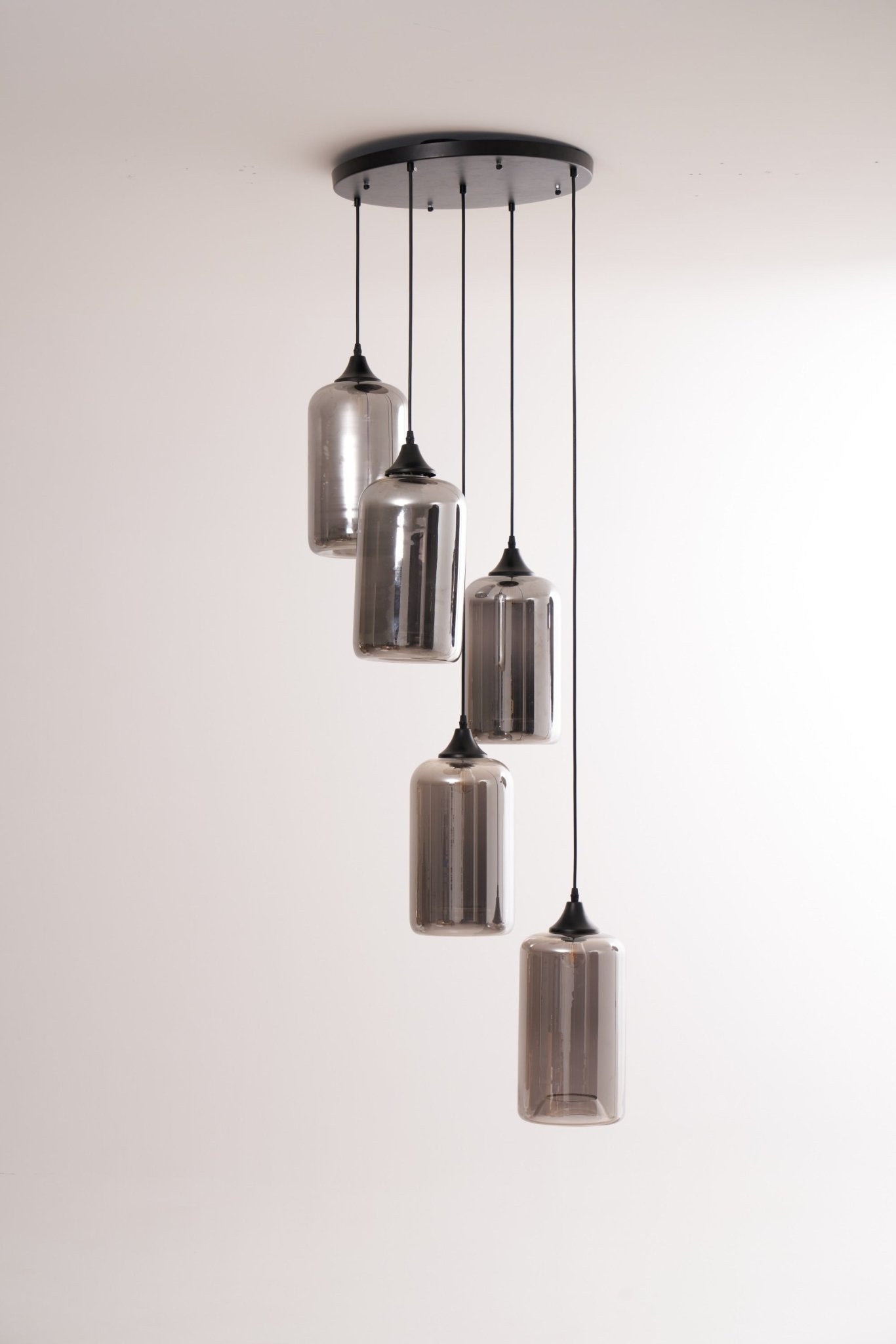 Mirelia Glass Industrial Pendant Light-Neutral Decor