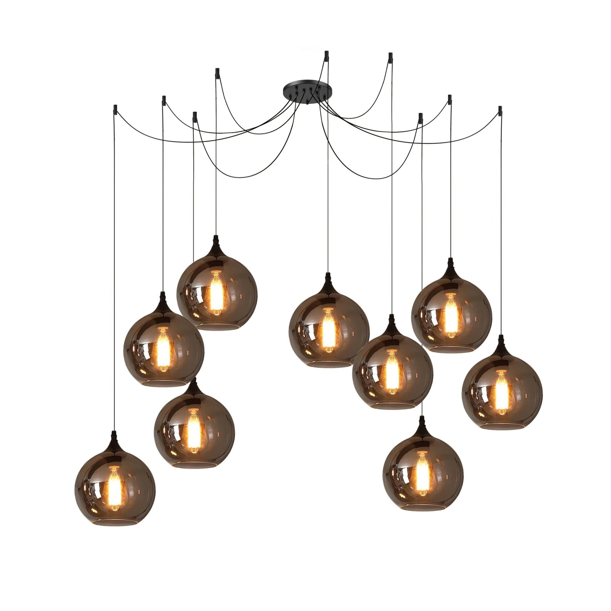 Mirelia Glass Industrial Pendant Light-Neutral Decor