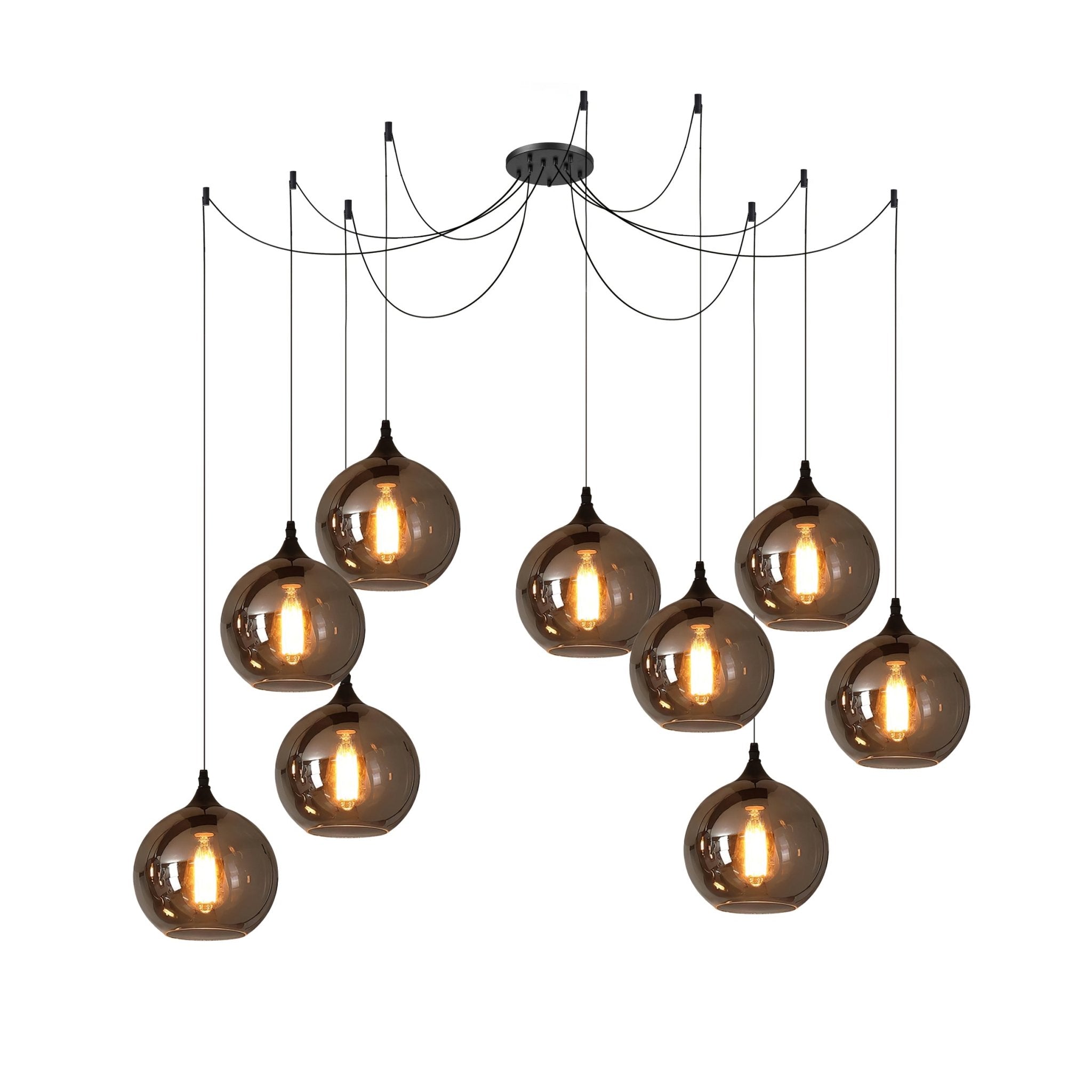 Mirelia Glass Industrial Pendant Light-Neutral Decor