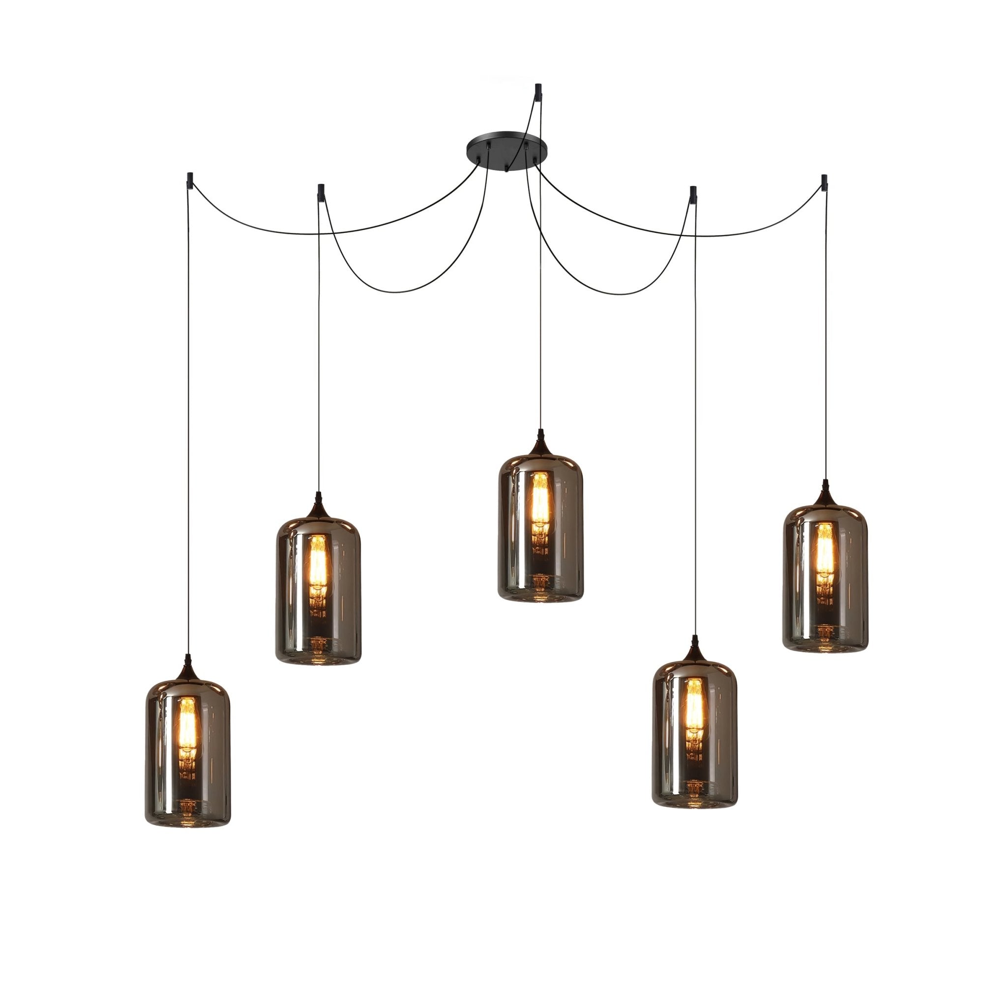 Mirelia Glass Industrial Pendant Light-Neutral Decor
