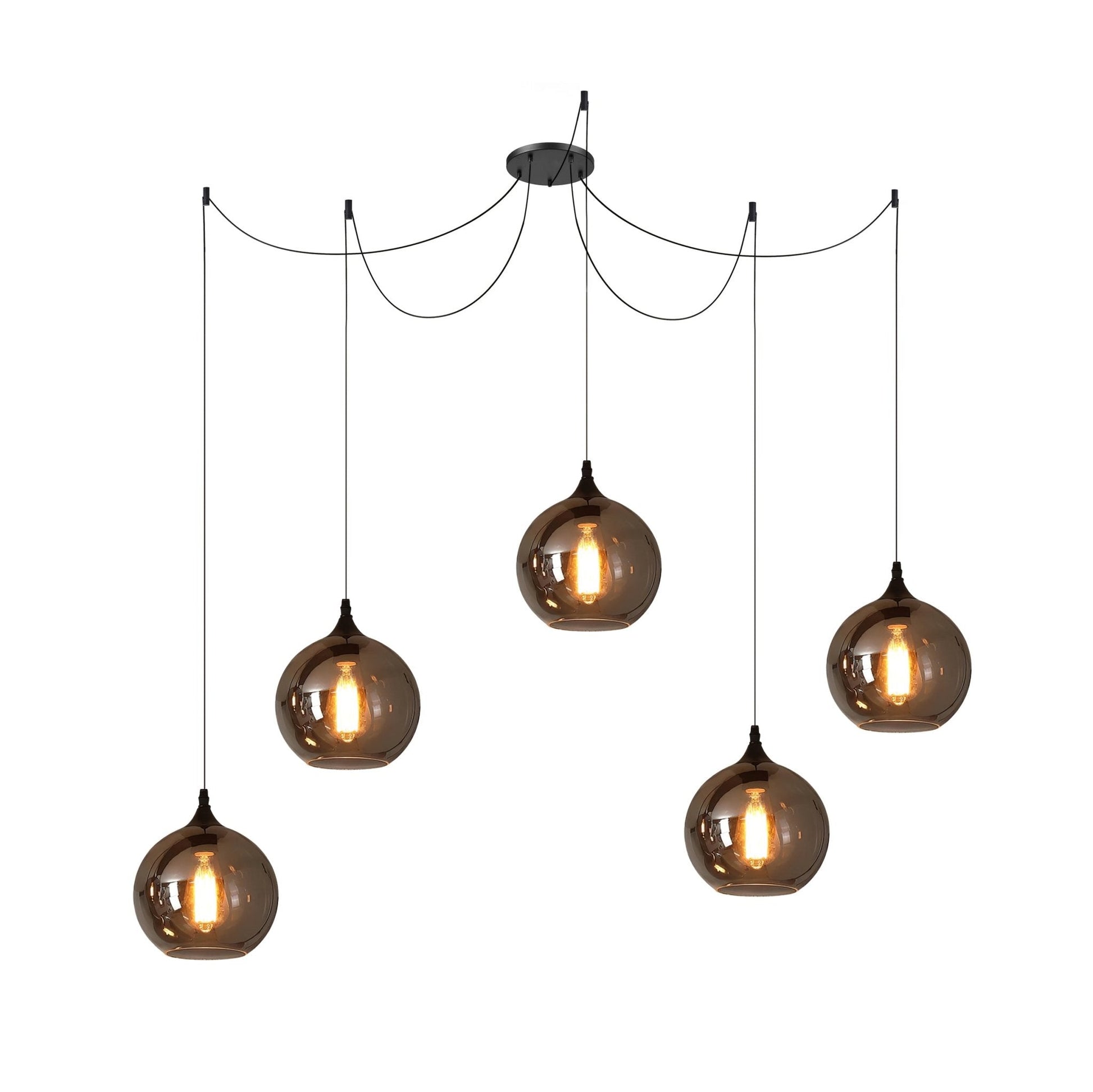 Mirelia Glass Industrial Pendant Light-Neutral Decor