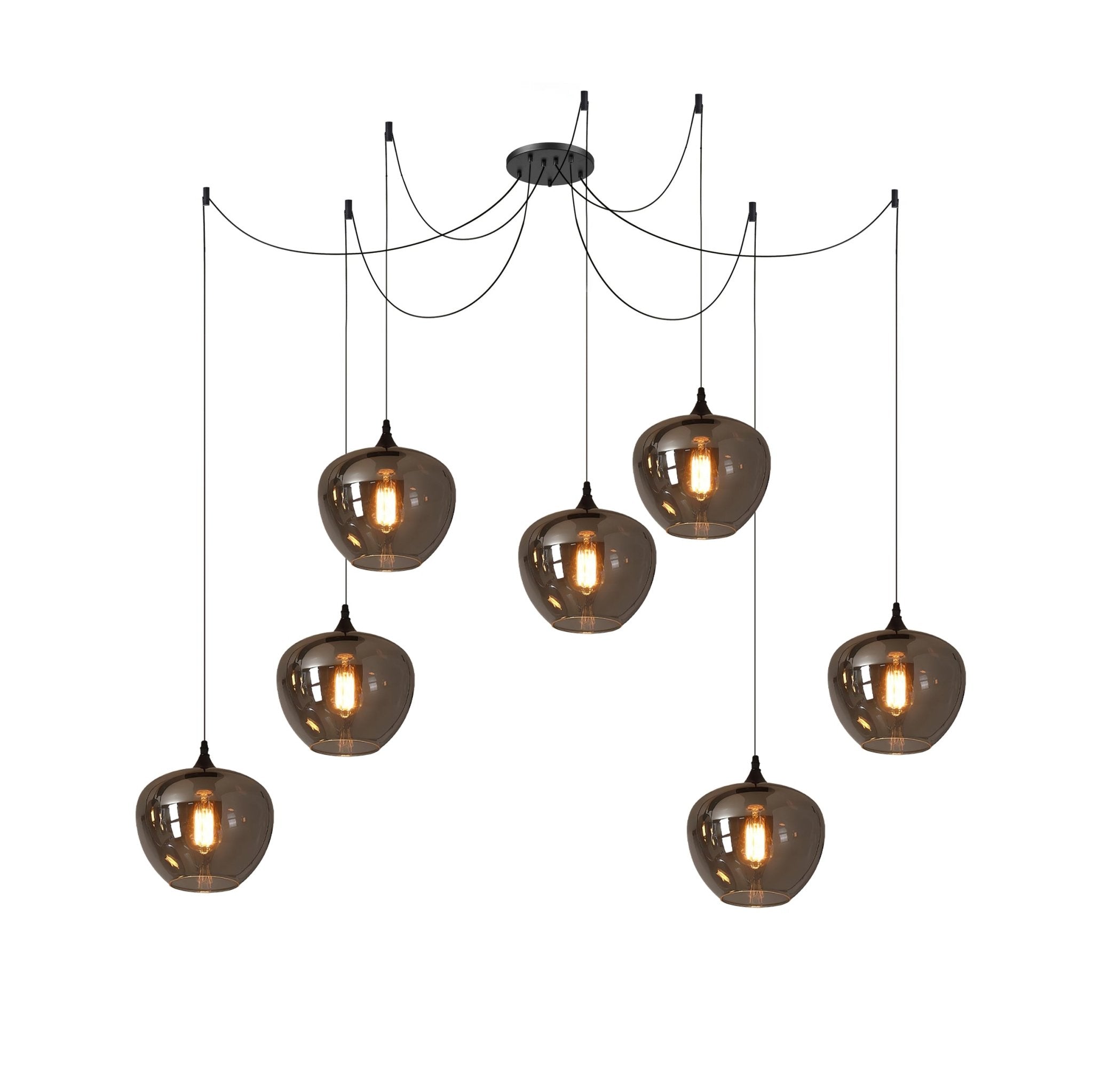 June Minimalist Bottle Glass Pendant Light Smoke Gray - Neutralighting