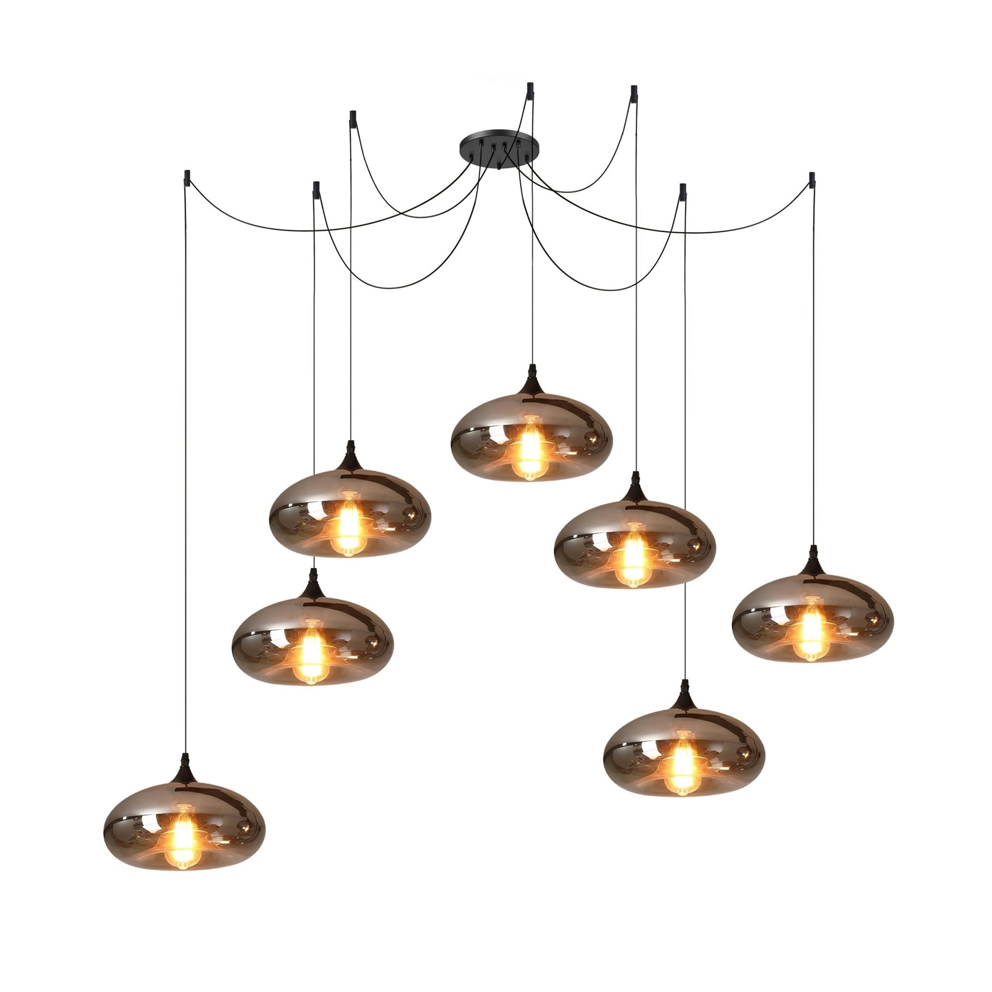 June Minimalist Bottle Glass Pendant Light Smoke Gray - Neutralighting