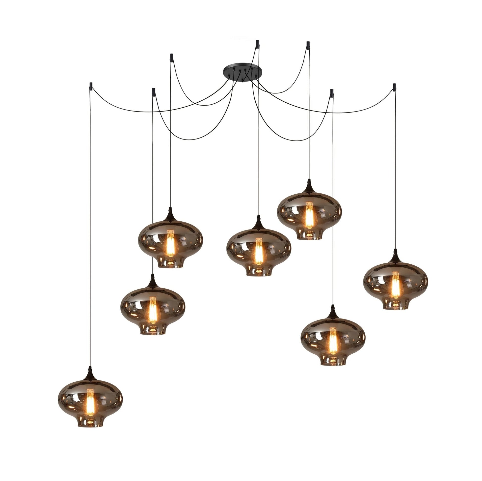 Mirelia Glass Industrial Pendant Light-Neutral Decor