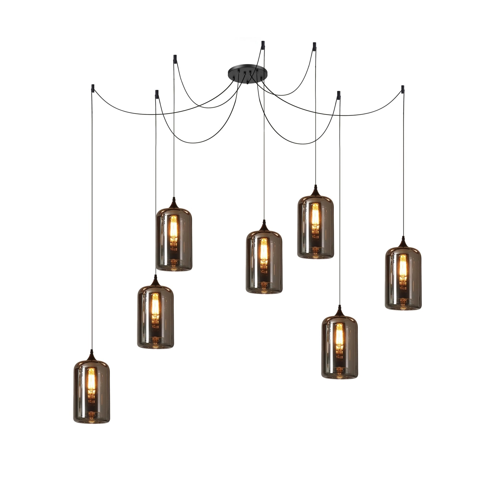 Mirelia Glass Industrial Pendant Light-Neutral Decor