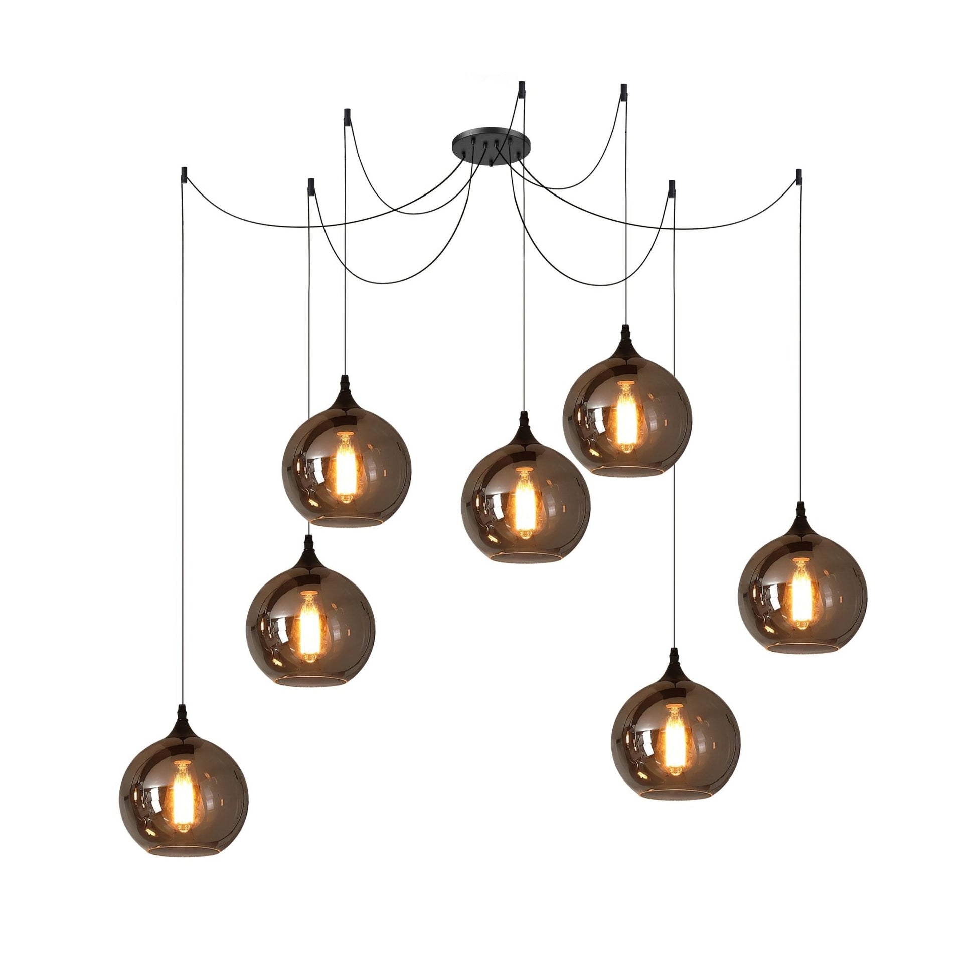 Mirelia Glass Industrial Pendant Light-Neutral Decor