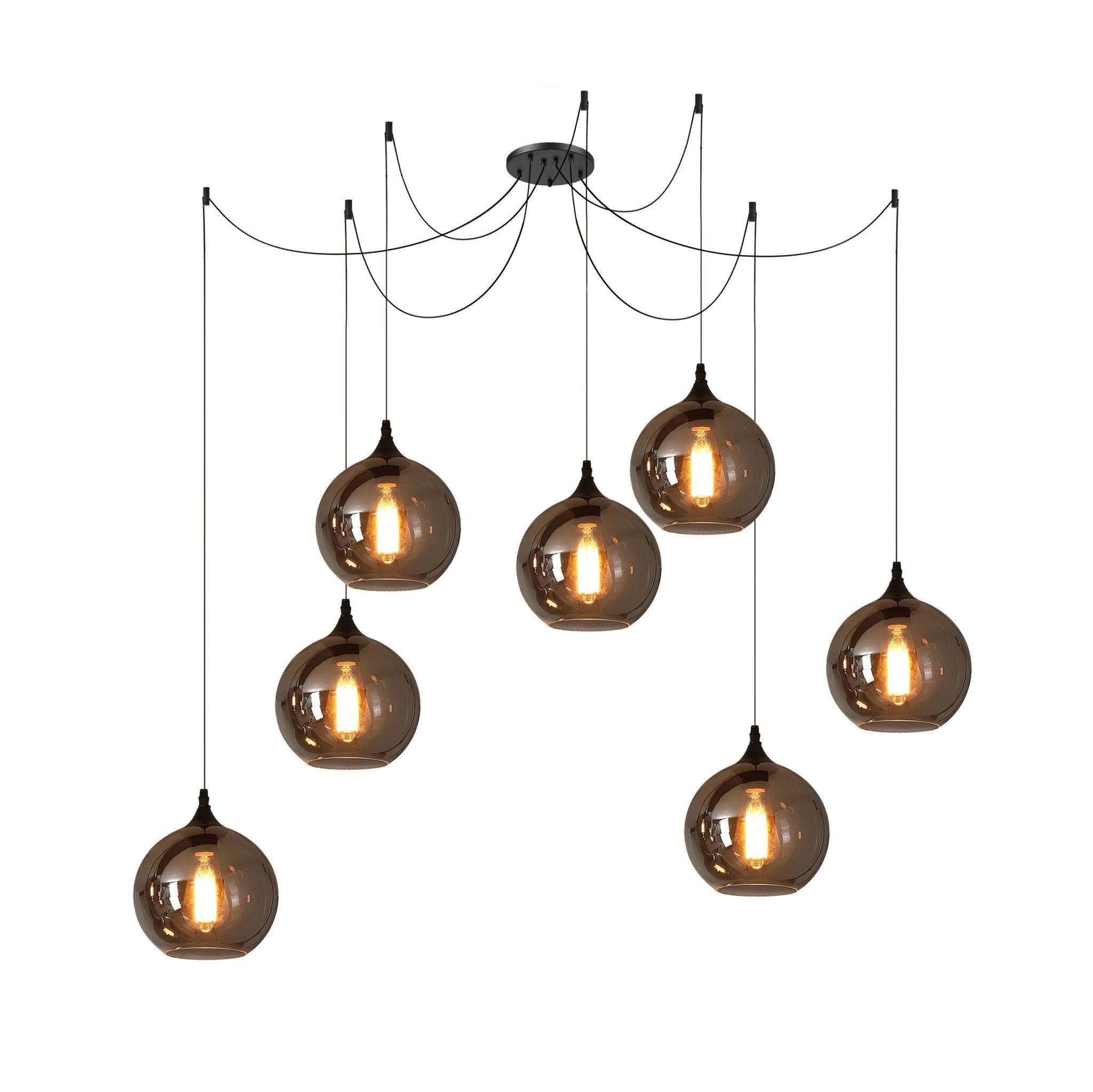 Mirelia Glass Industrial Pendant Light-Neutral Decor