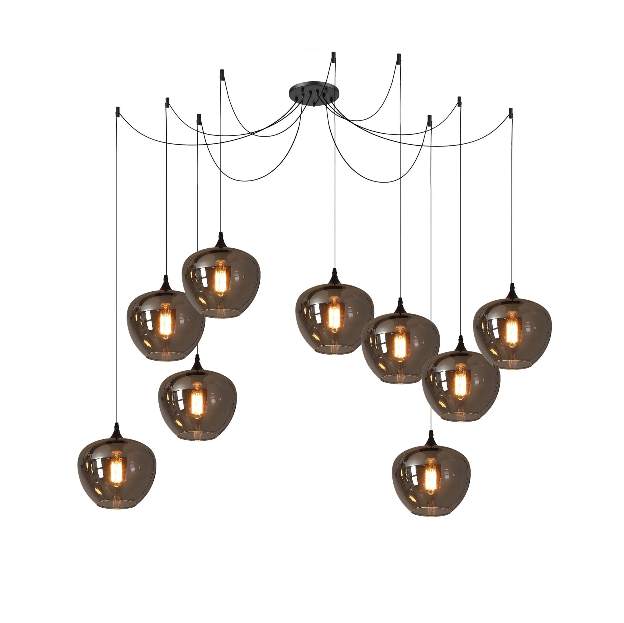 Mirelia Glass Industrial Pendant Light-Neutral Decor