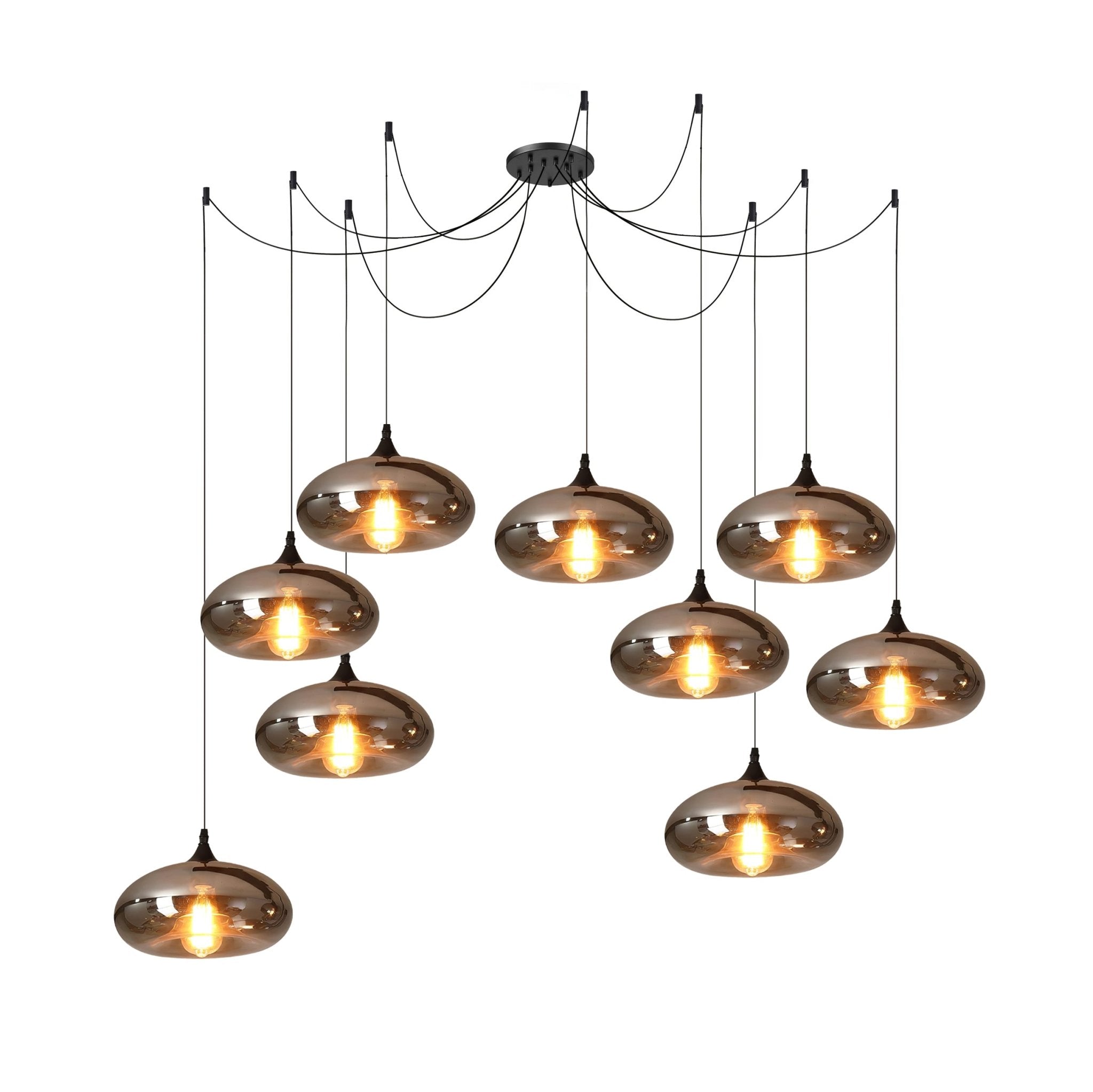 Mirelia Glass Industrial Pendant Light-Neutral Decor