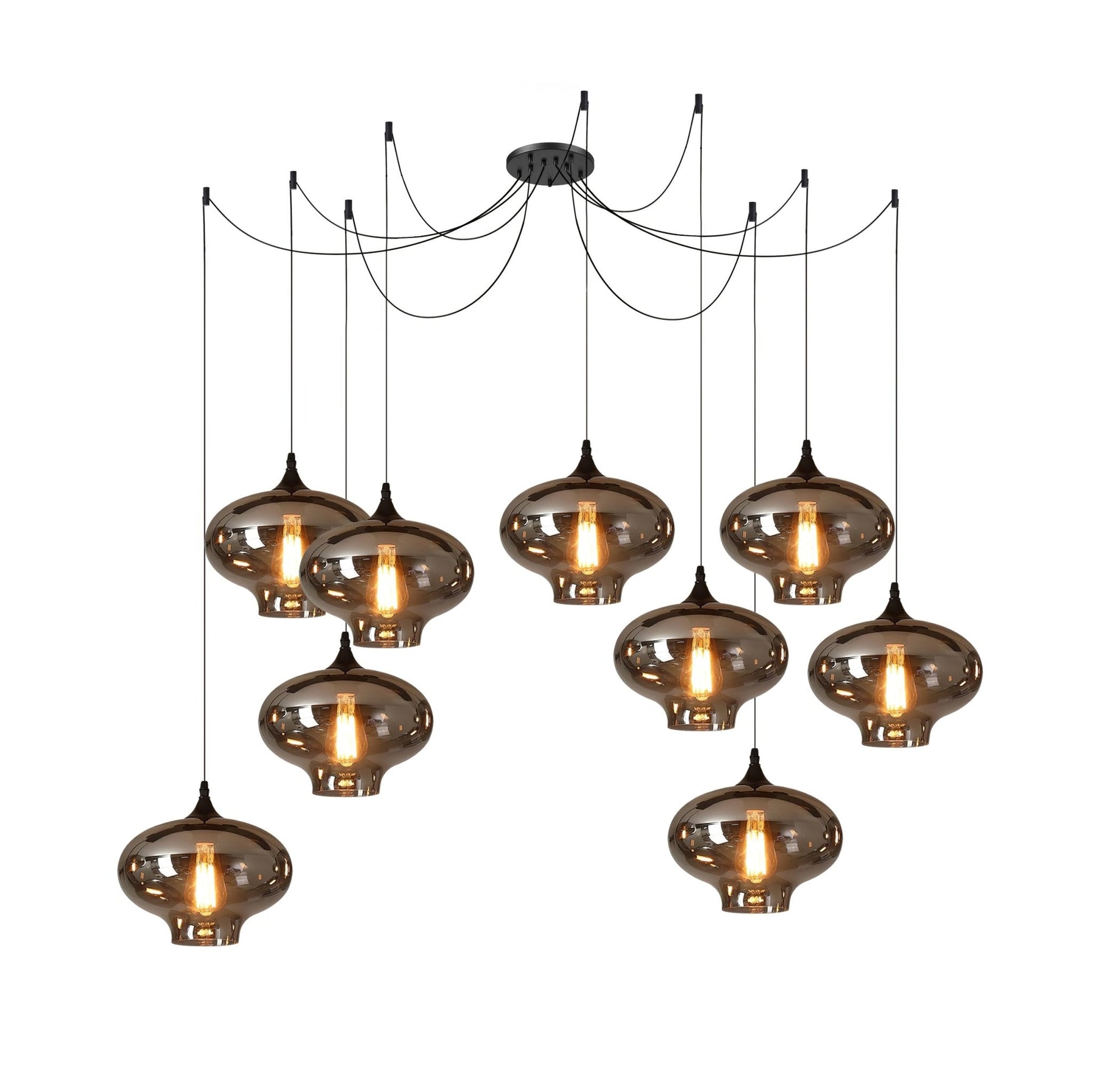 Mirelia Glass Industrial Pendant Light-Neutral Decor