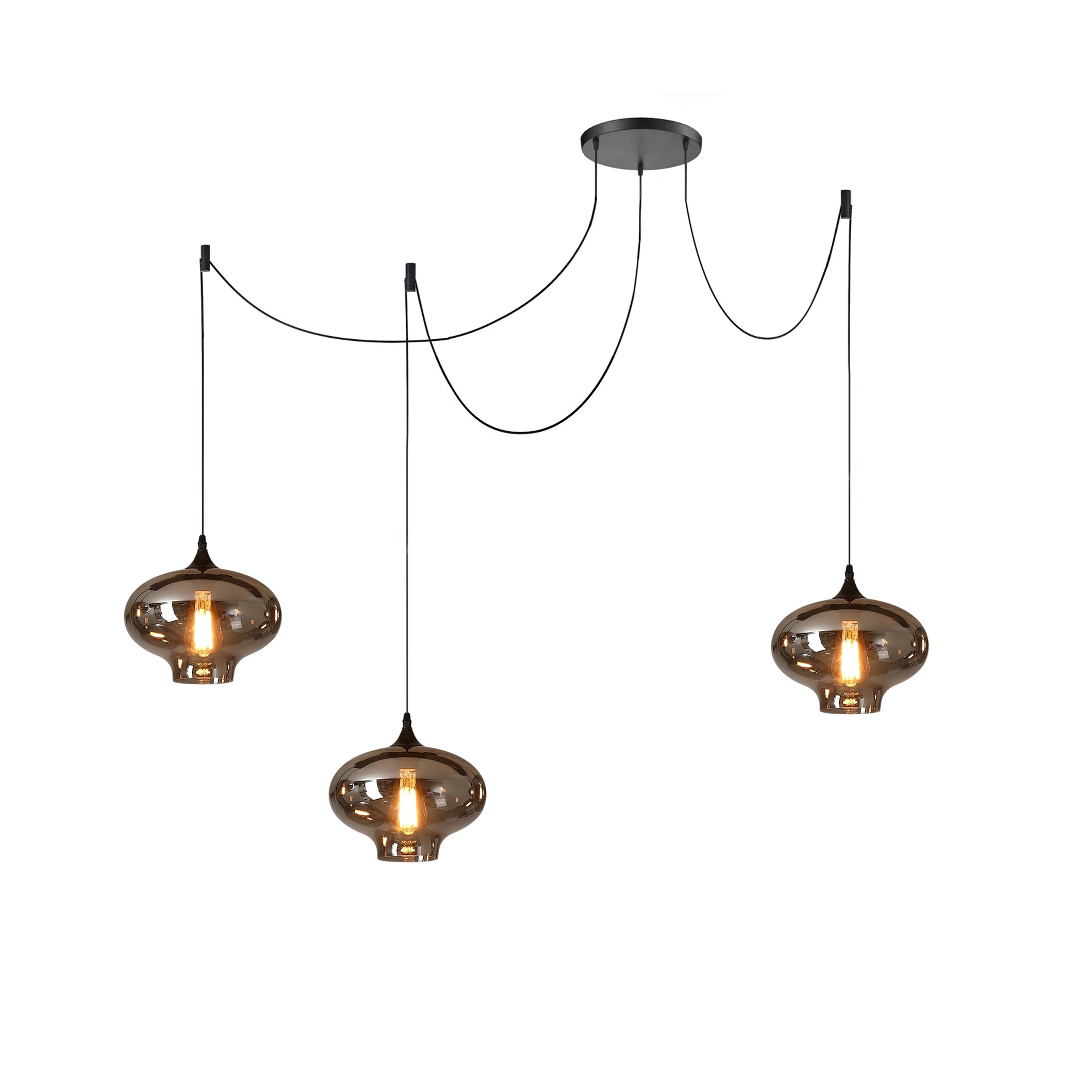 Mirelia Glass Industrial Pendant Light-Neutral Decor