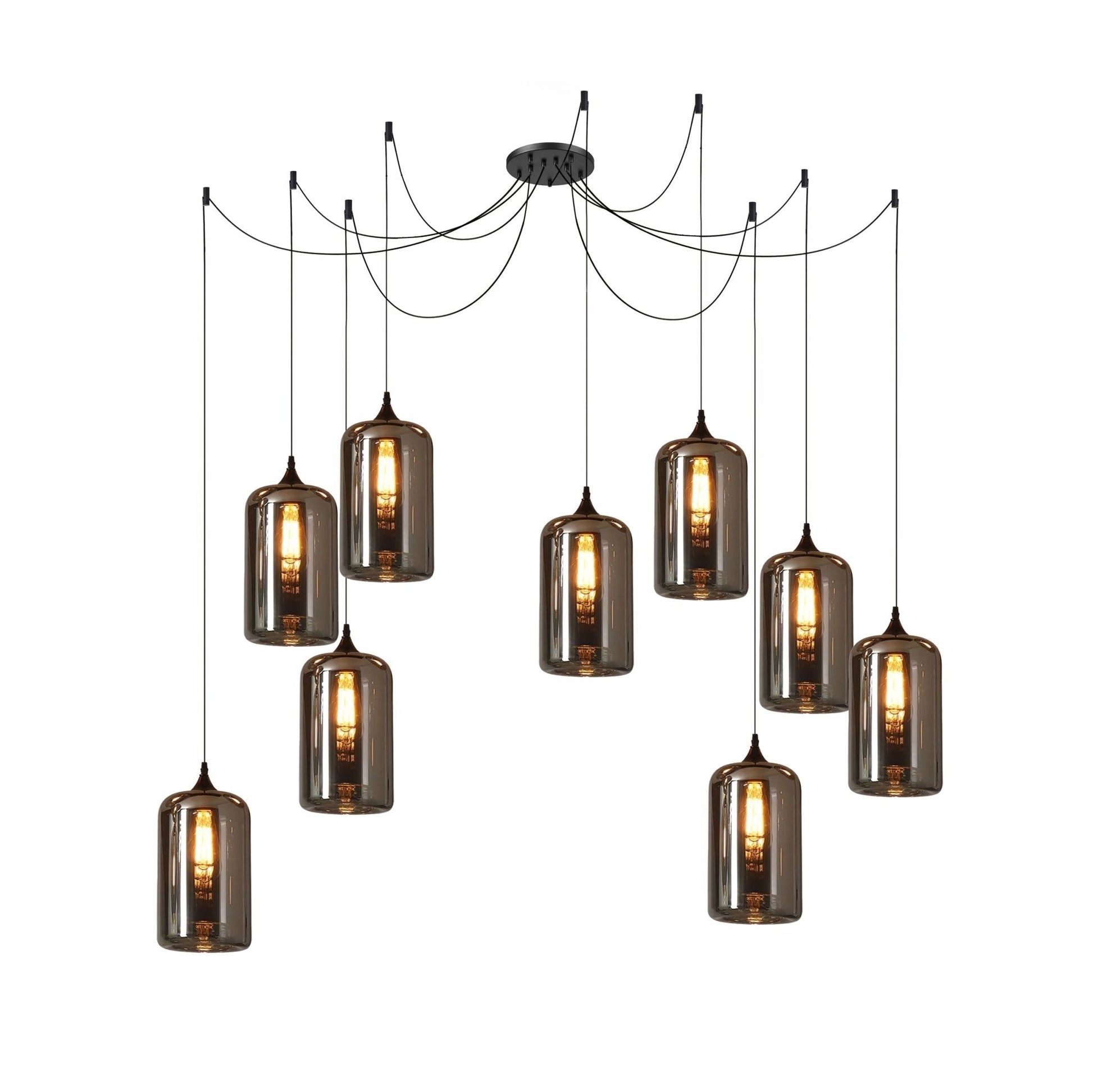 Mirelia Glass Industrial Pendant Light-Neutral Decor