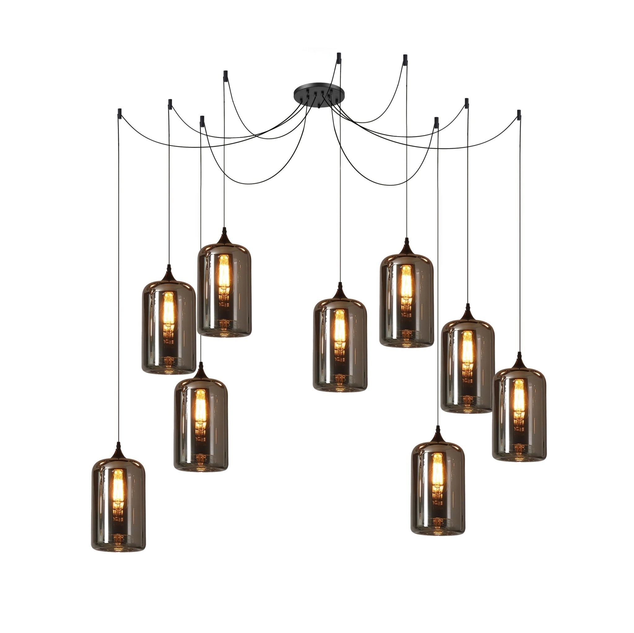Mirelia Glass Industrial Pendant Light-Neutral Decor