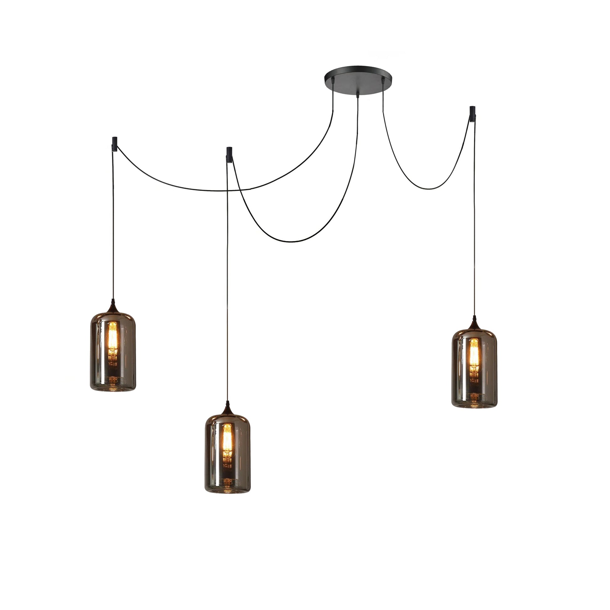 Mirelia Glass Industrial Pendant Light-Neutral Decor