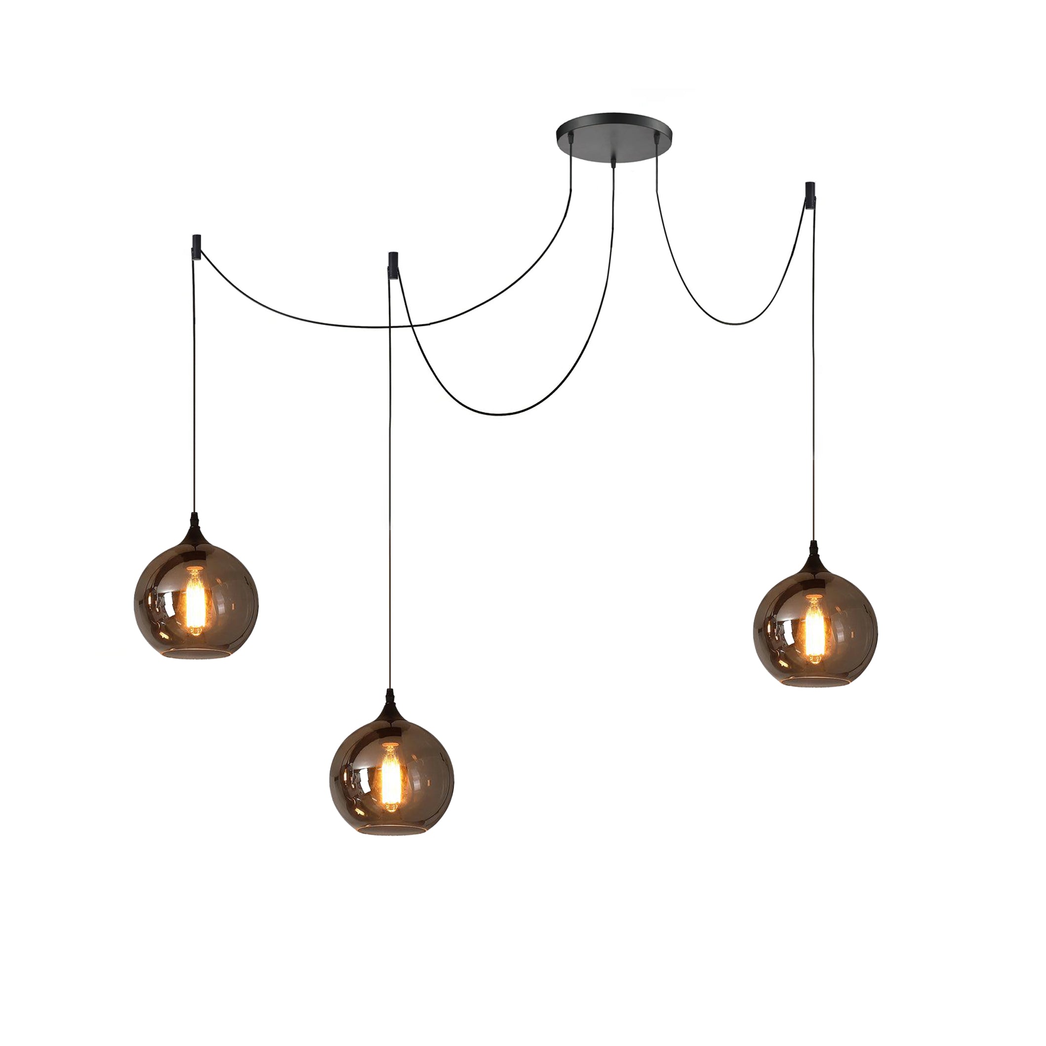 Mirelia Glass Industrial Pendant Light-Neutral Decor