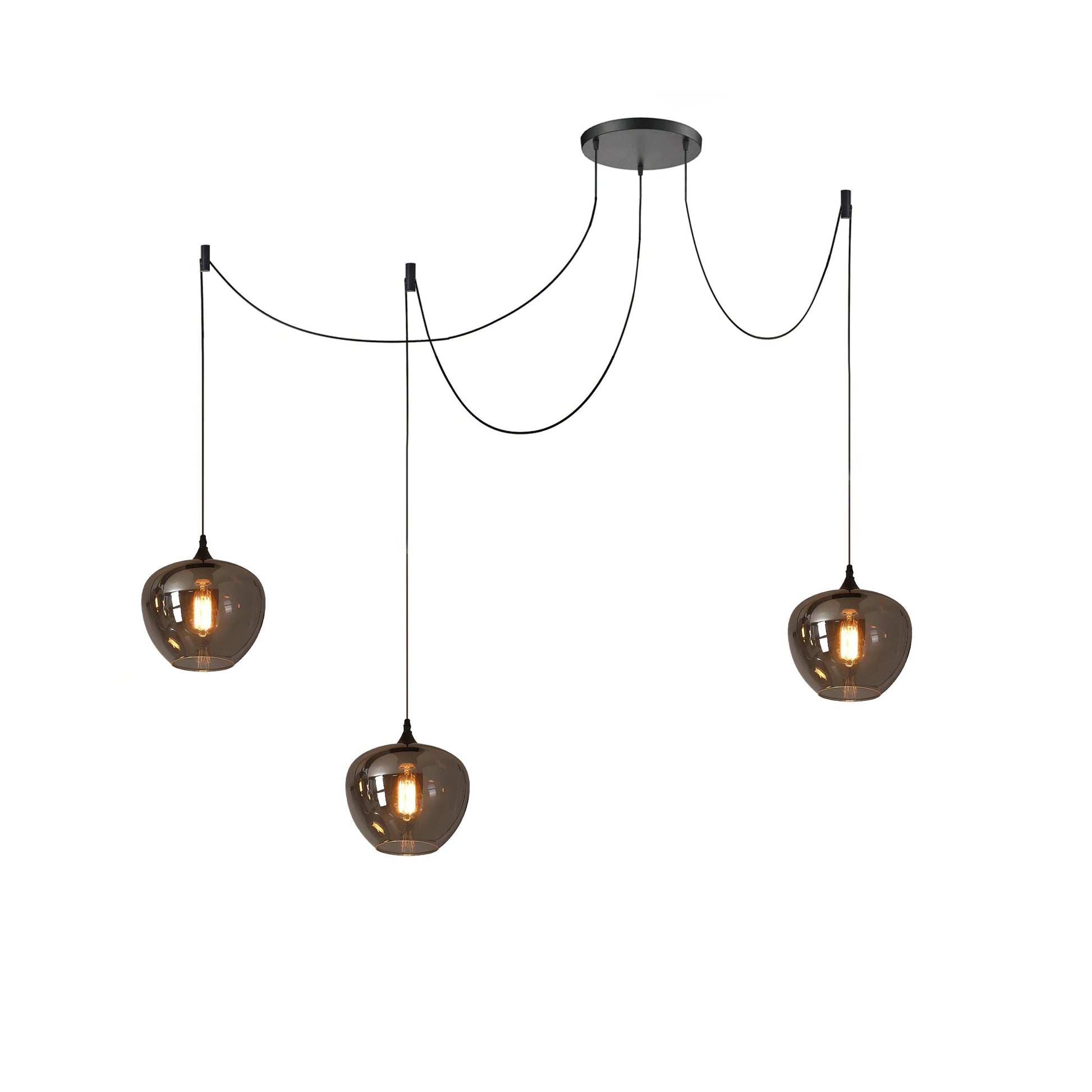 Mirelia Glass Industrial Pendant Light-Neutral Decor