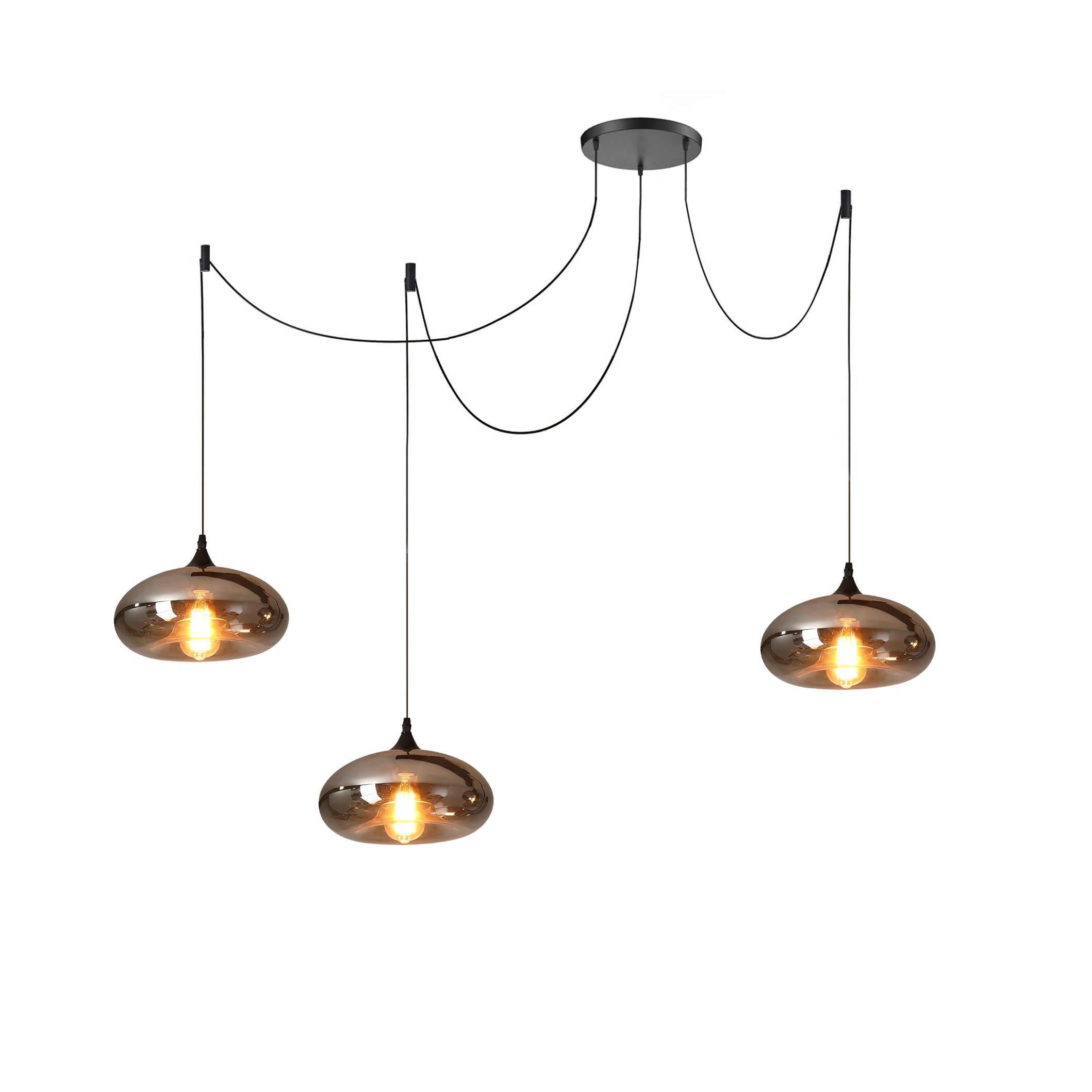 Mirelia Glass Industrial Pendant Light-Neutral Decor