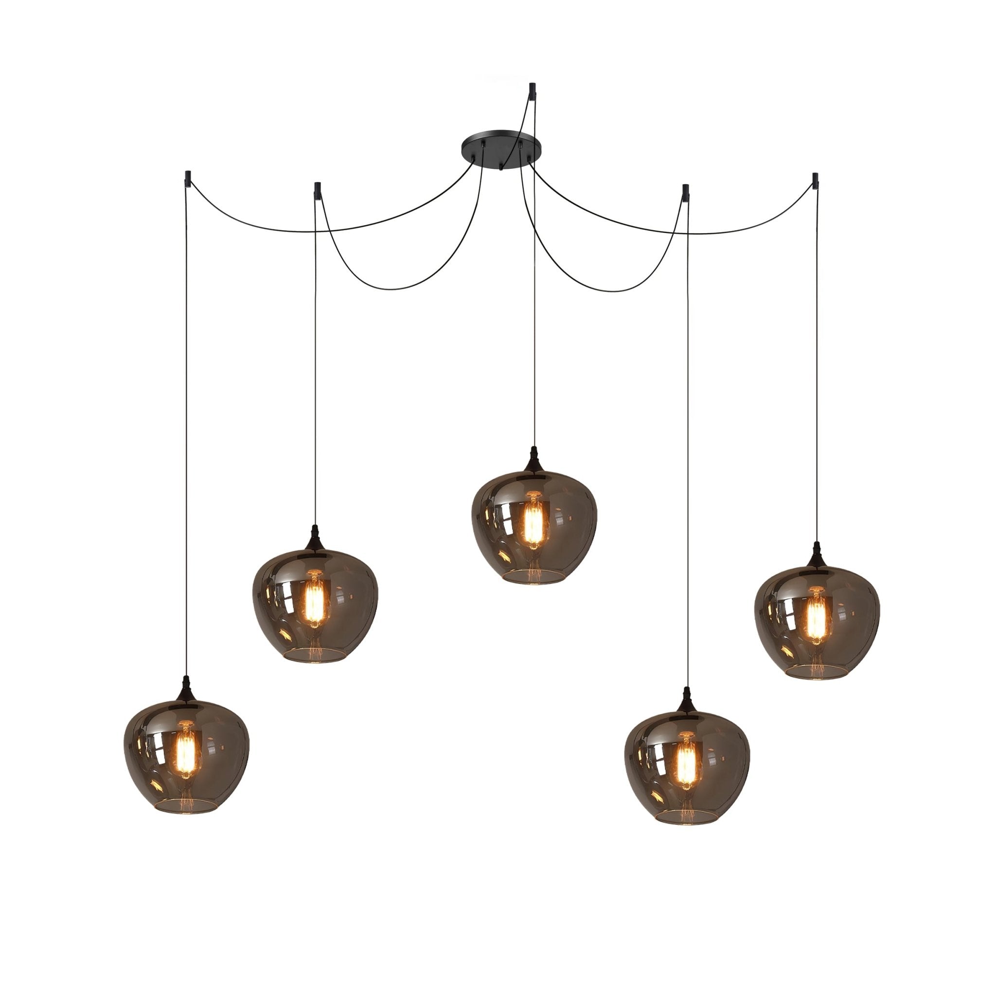 Mirelia Glass Industrial Pendant Light-Neutral Decor