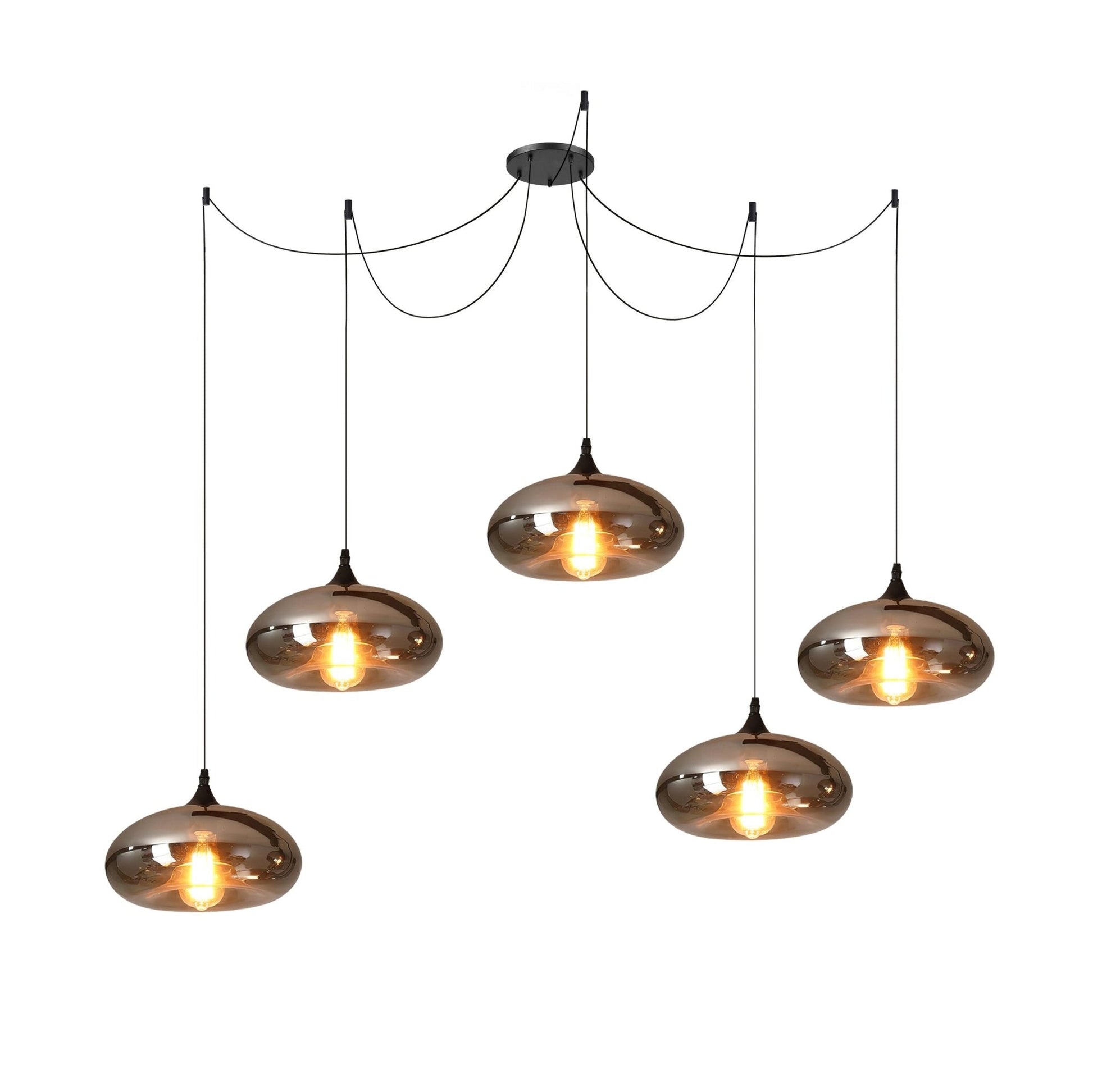 Mirelia Glass Industrial Pendant Light-Neutral Decor