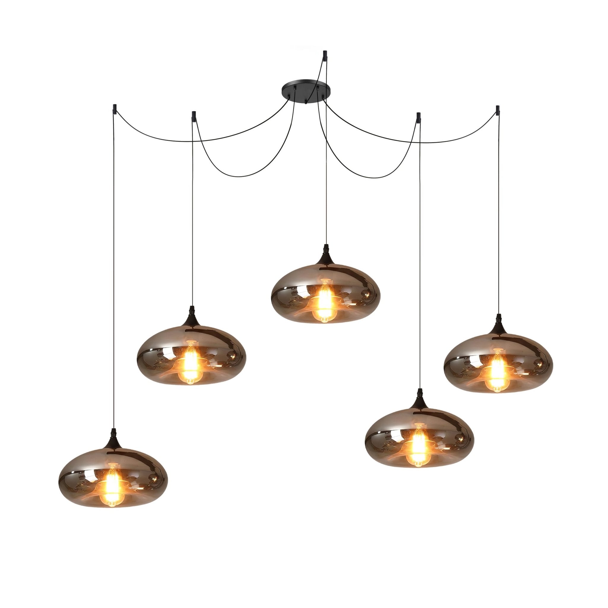 Mirelia Glass Industrial Pendant Light-Neutral Decor