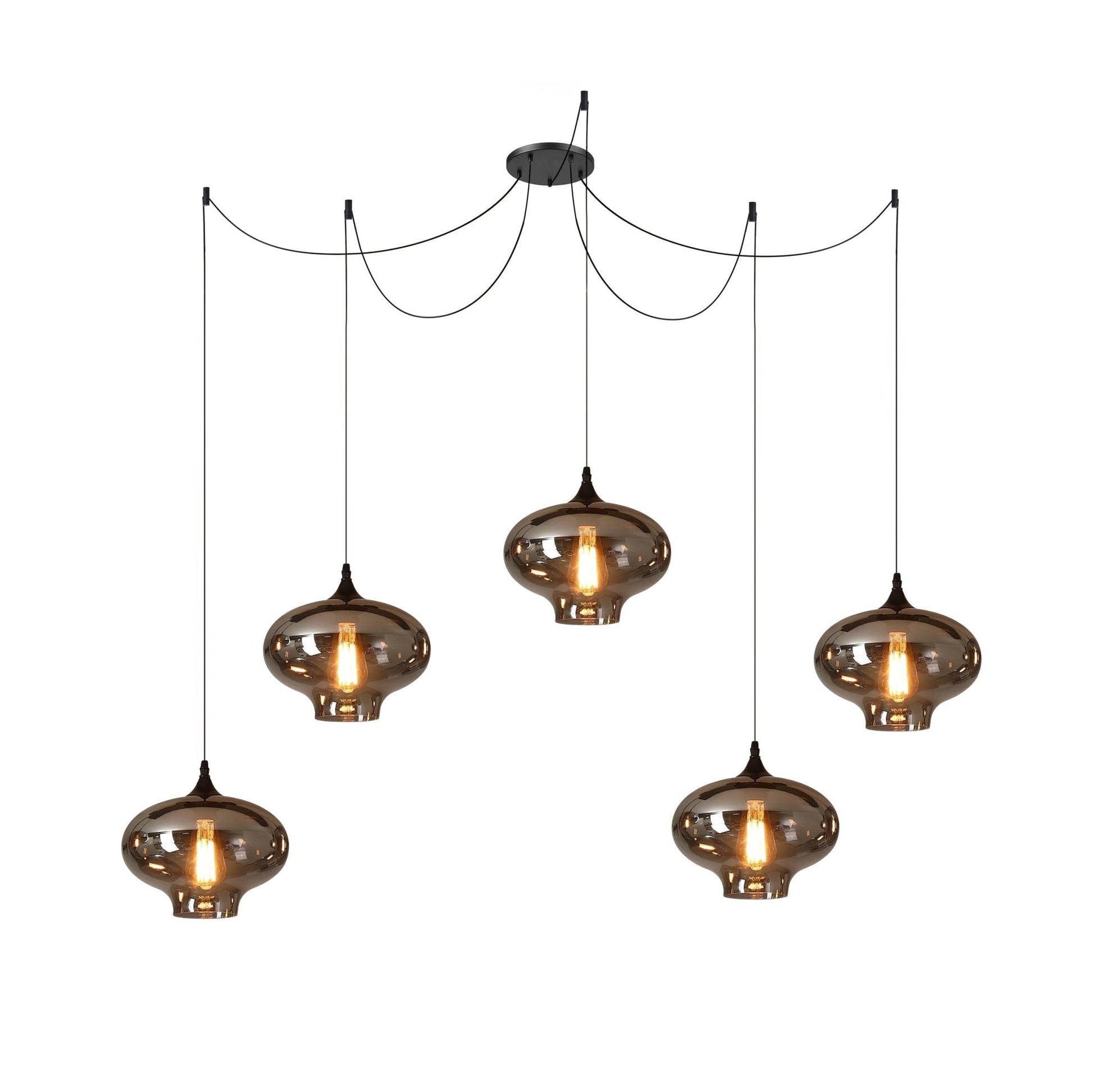 Mirelia Glass Industrial Pendant Light-Neutral Decor