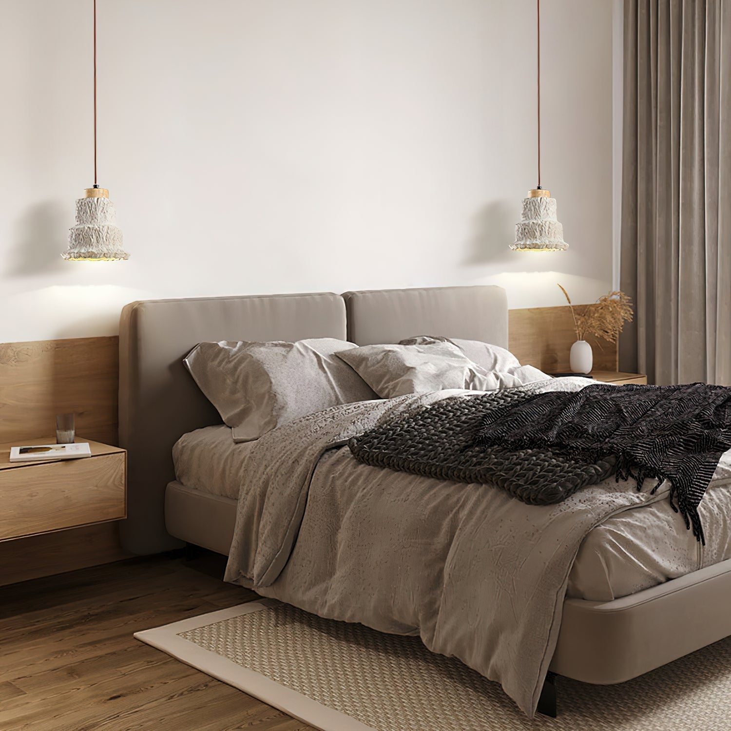 Esilara Tiered Travertine Pendant Light-Neutral Decor