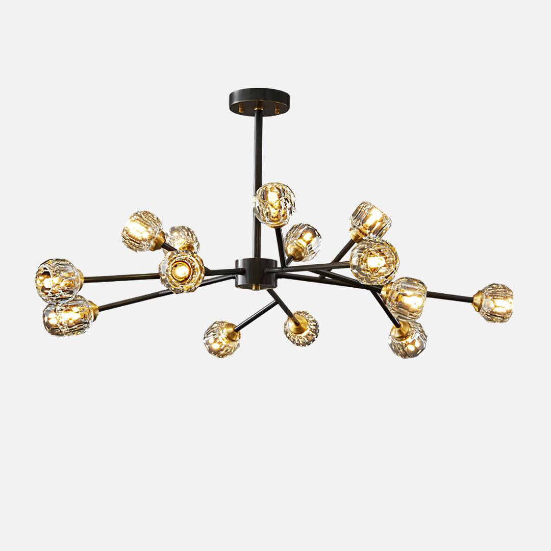 Thalyn Pendant Lamp Crystal Ball Brass Cluster-Neutral Decor