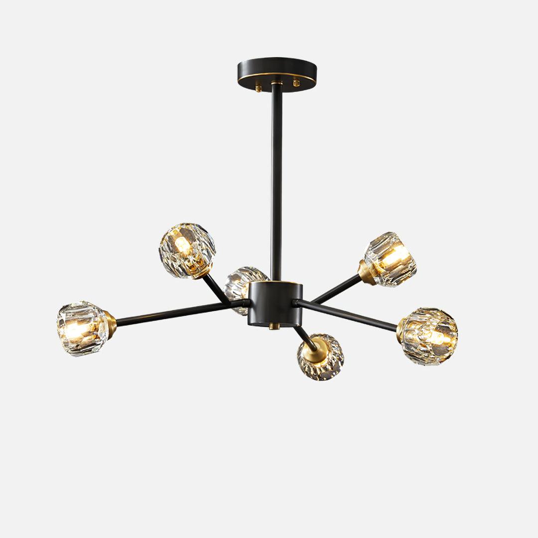 Thalyn Pendant Lamp Crystal Ball Brass Cluster-Neutral Decor