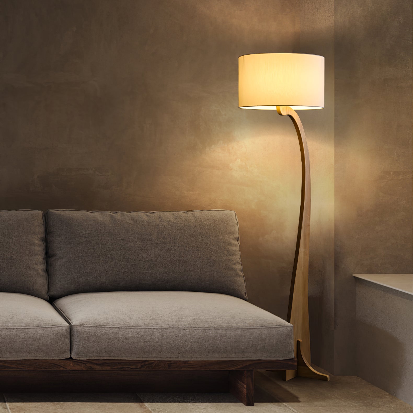 Eira Nordic Arc Floor Lamp-Neutral Decor