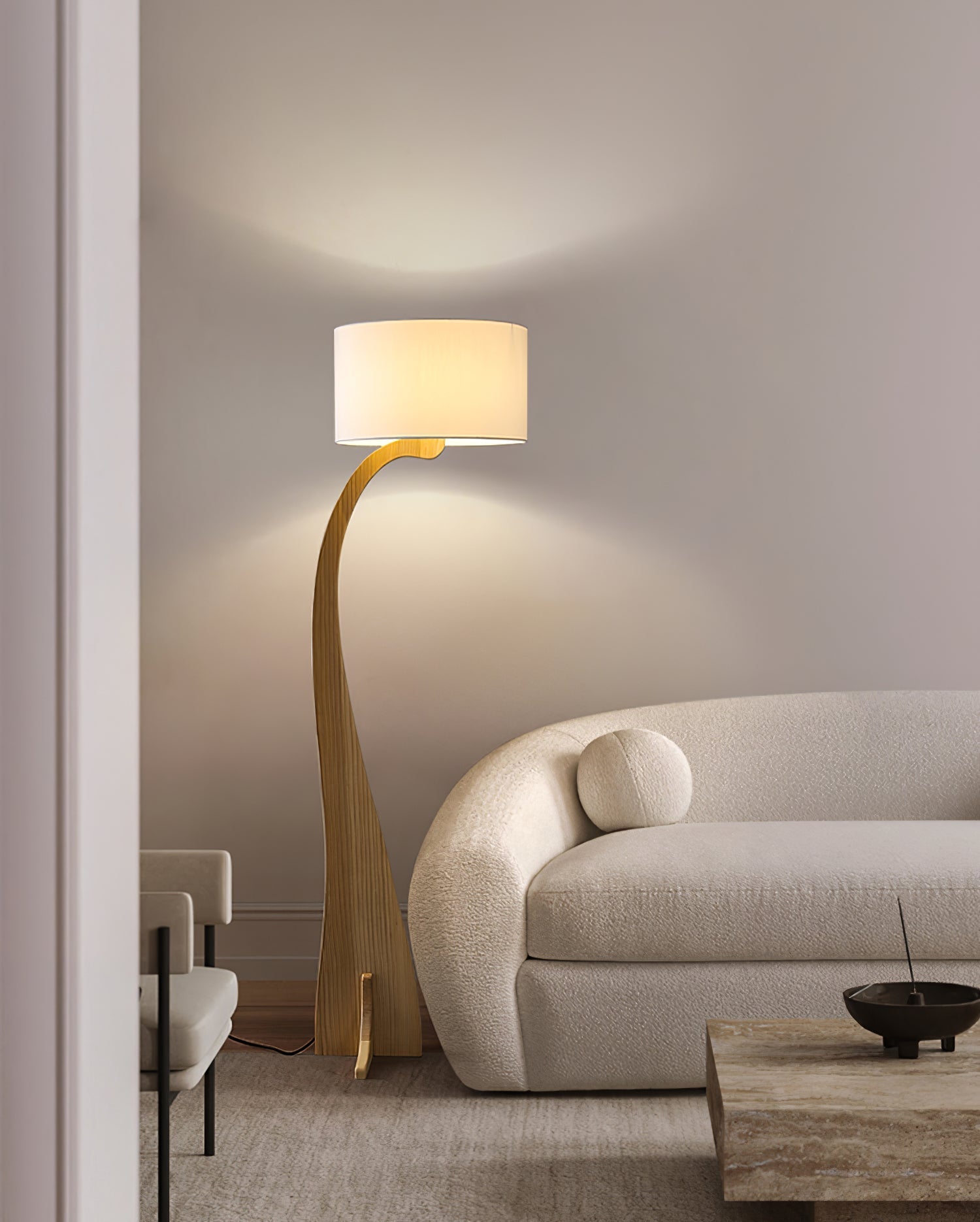 Eira Nordic Arc Floor Lamp-Neutral Decor
