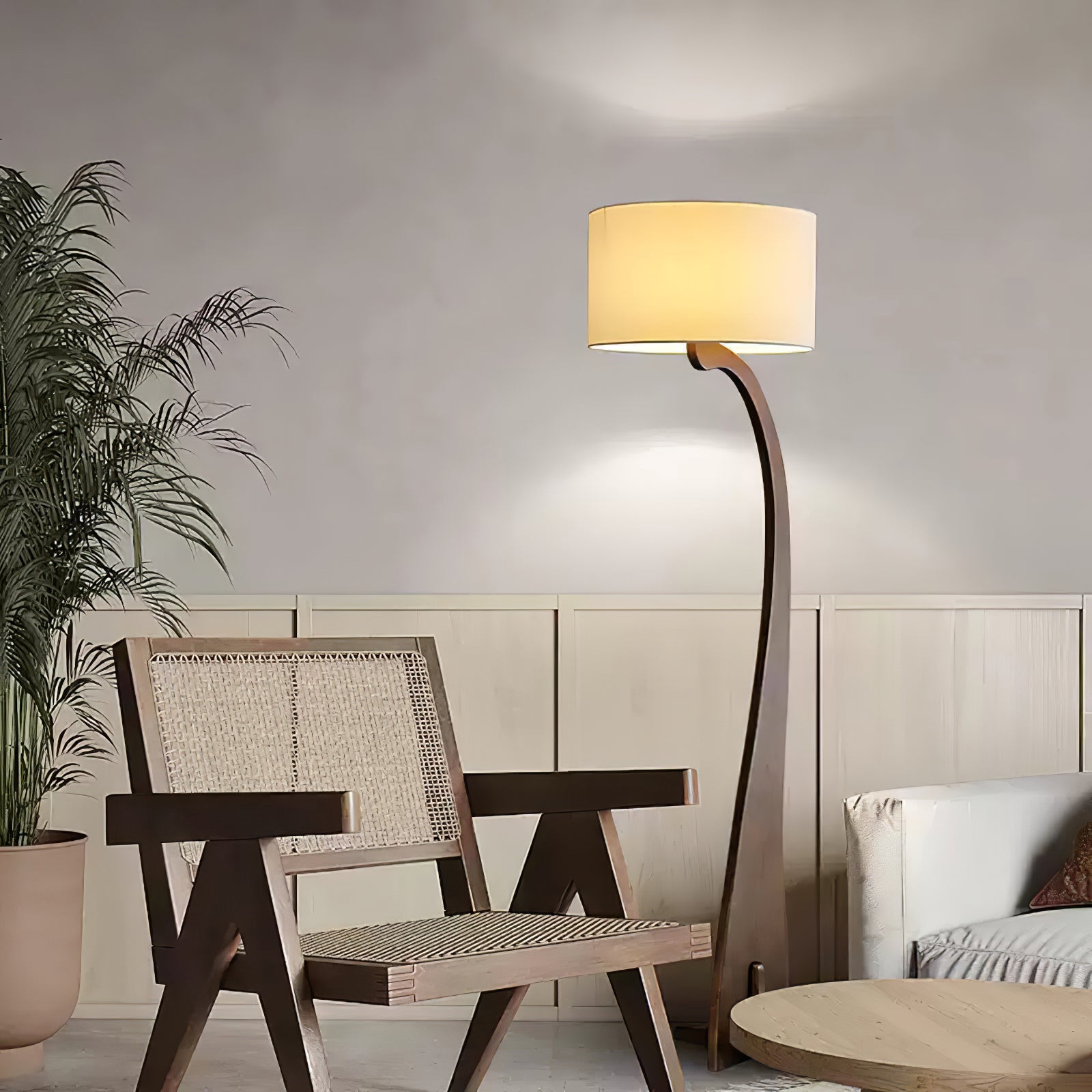Eira Nordic Arc Floor Lamp-Neutral Decor